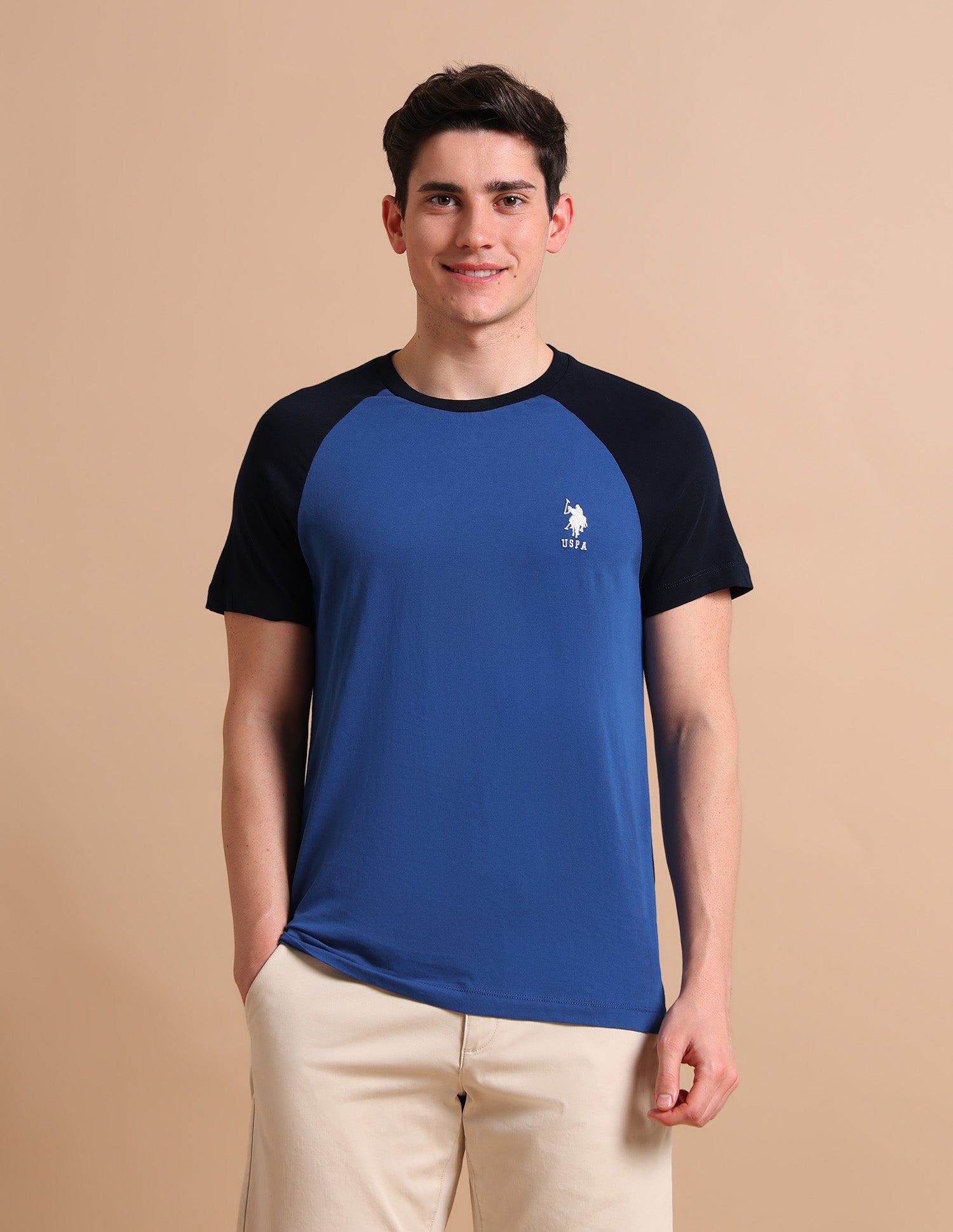 Varsity Colour Block T-Shirt Blue - U.S. POLO ASSN. | Large