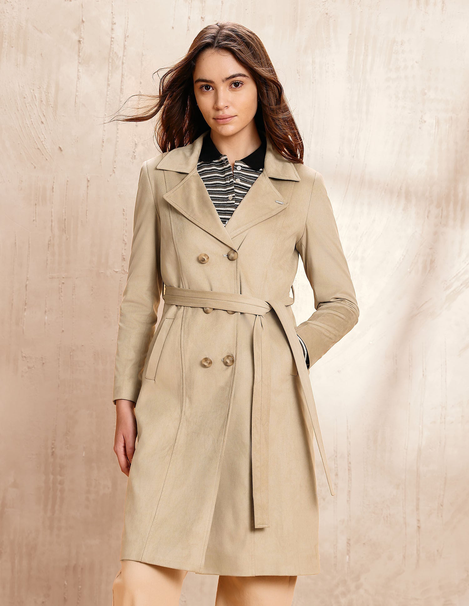 Double Breasted Notch Lapel Collar Coat Grey - U.S. POLO ASSN. | Large