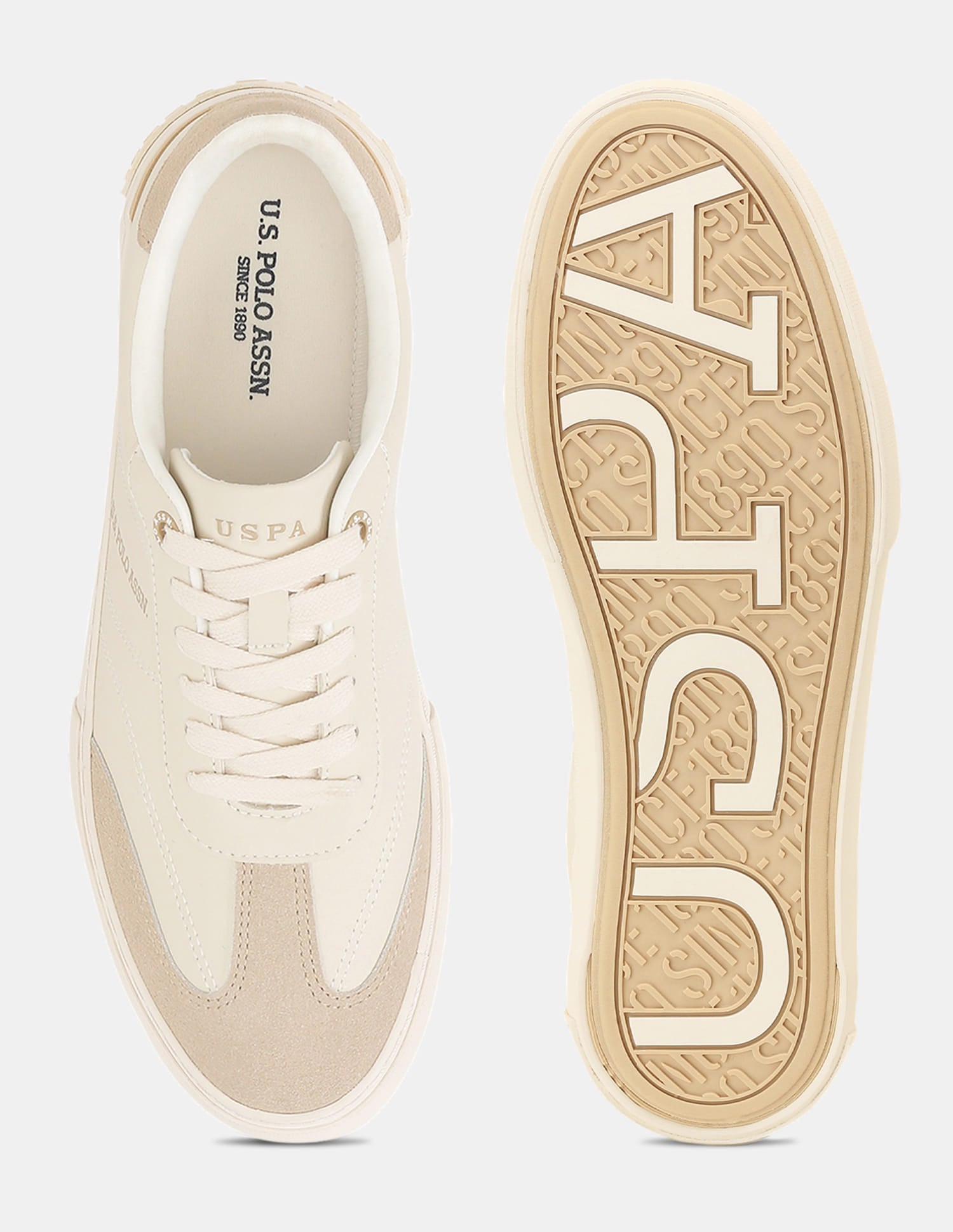 Men Colourblocked Gian 3.0 Sneakers Beige - U.S. Polo Assn. India | Large