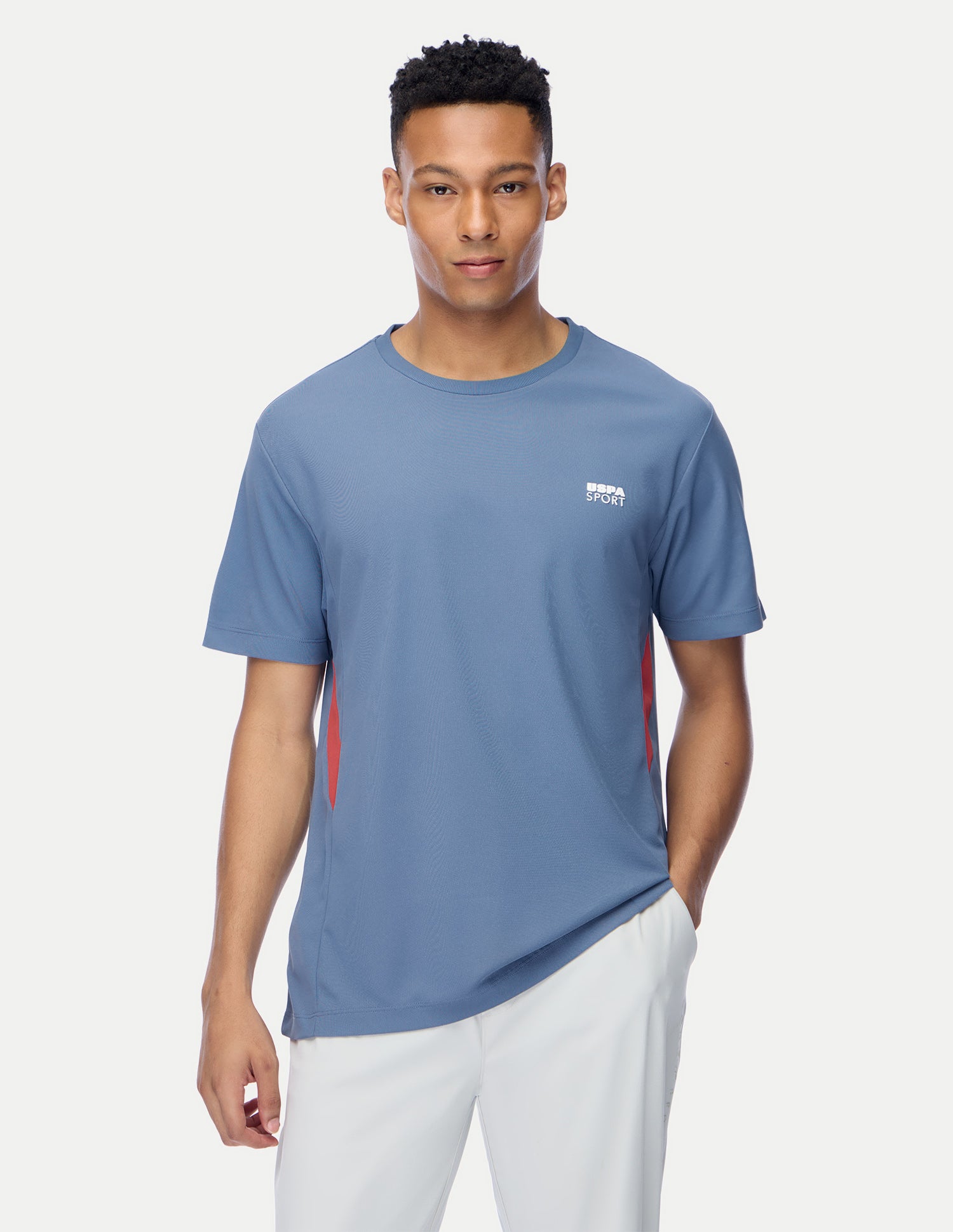 Solid Regular Fit Active T-Shirt Blue - U.S. Polo Assn. India | Large