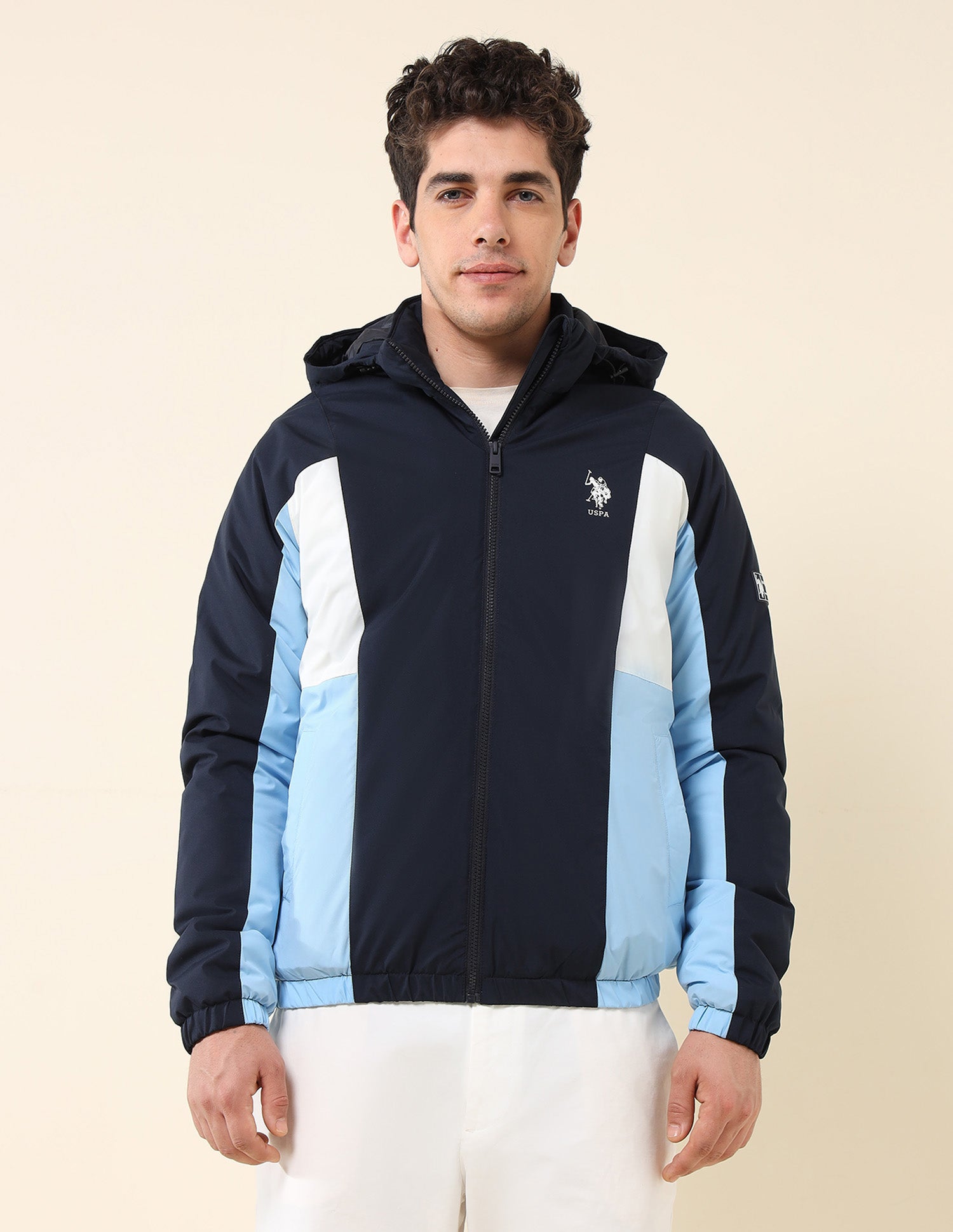 High Neck Regular Fit Jacket Navy - U.S. Polo Assn. India | Large