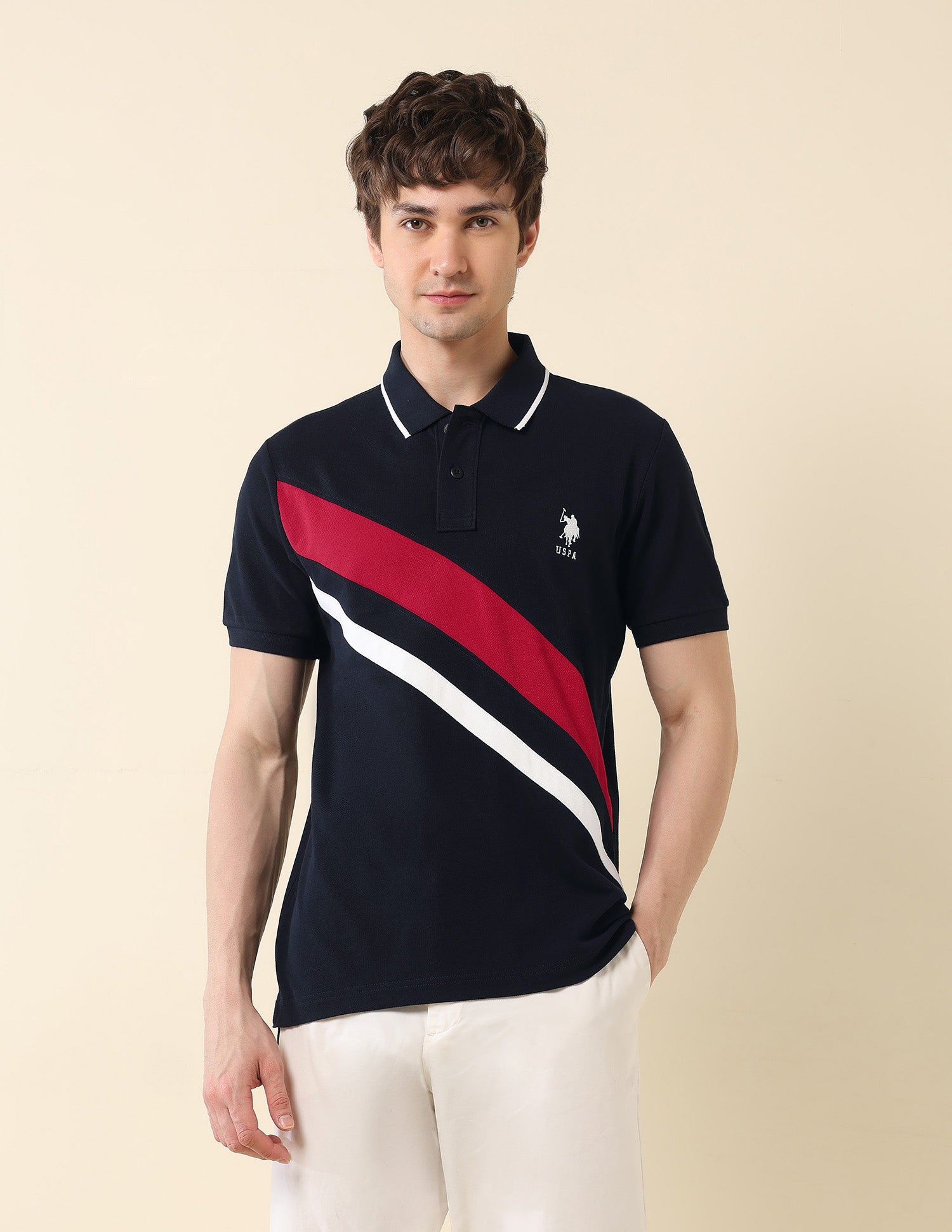 Colourblocked Classic Polo Shirt Navy - U.S. POLO ASSN. | Large