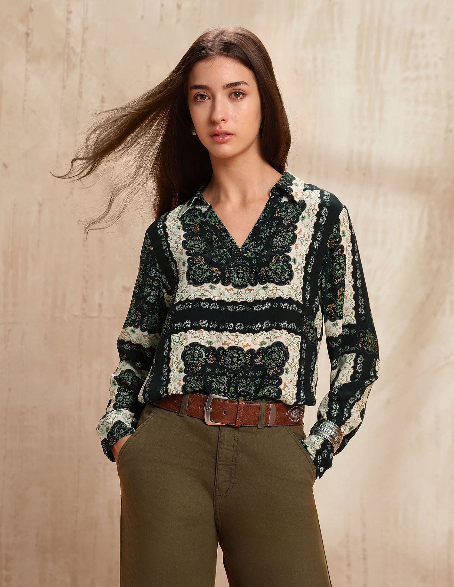 Abstract Printed Top Multi-colour - U.S. POLO ASSN. | Large