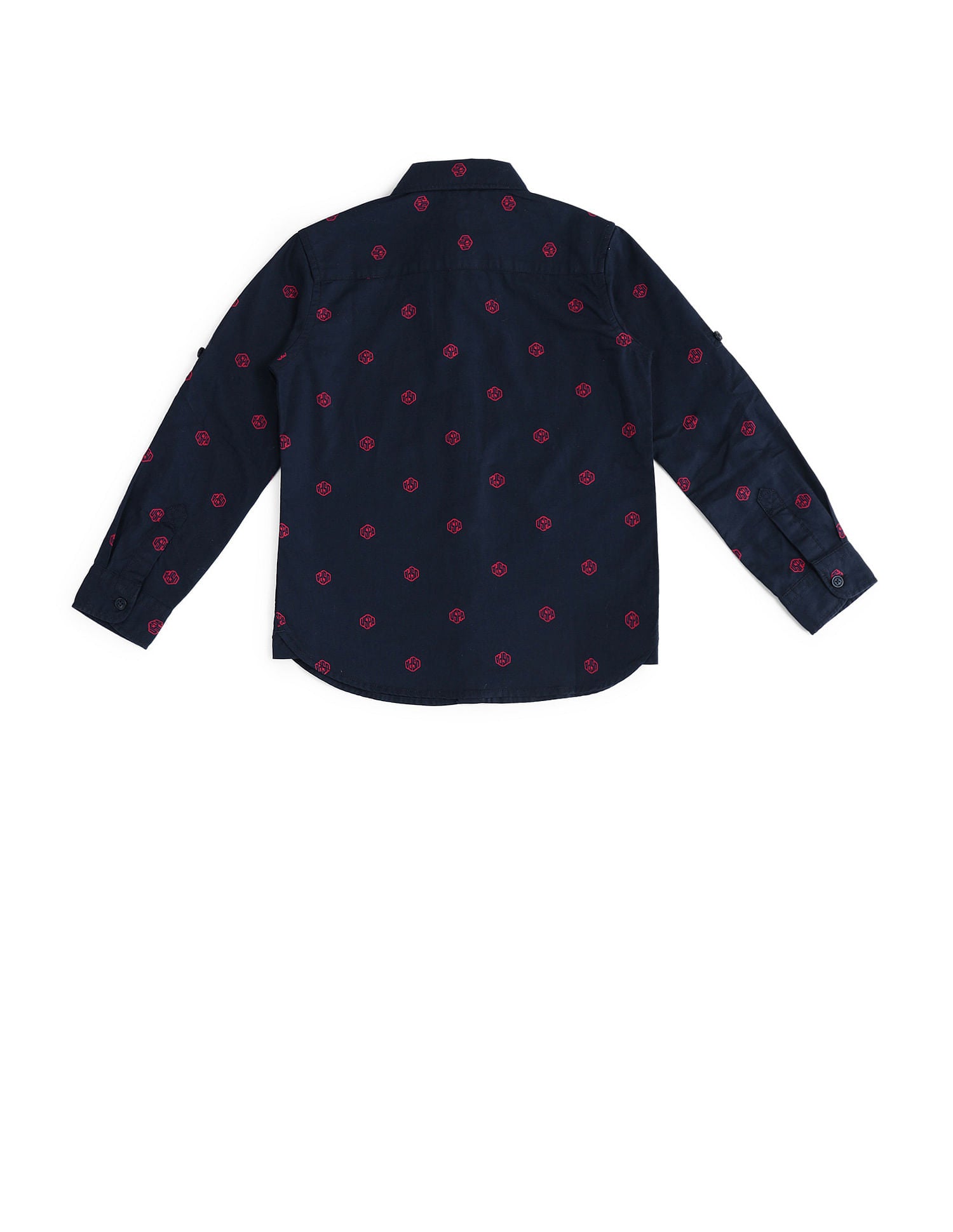 Boys Brand Printed Cotton Shirt Navy - U.S. Polo Assn. India | Large