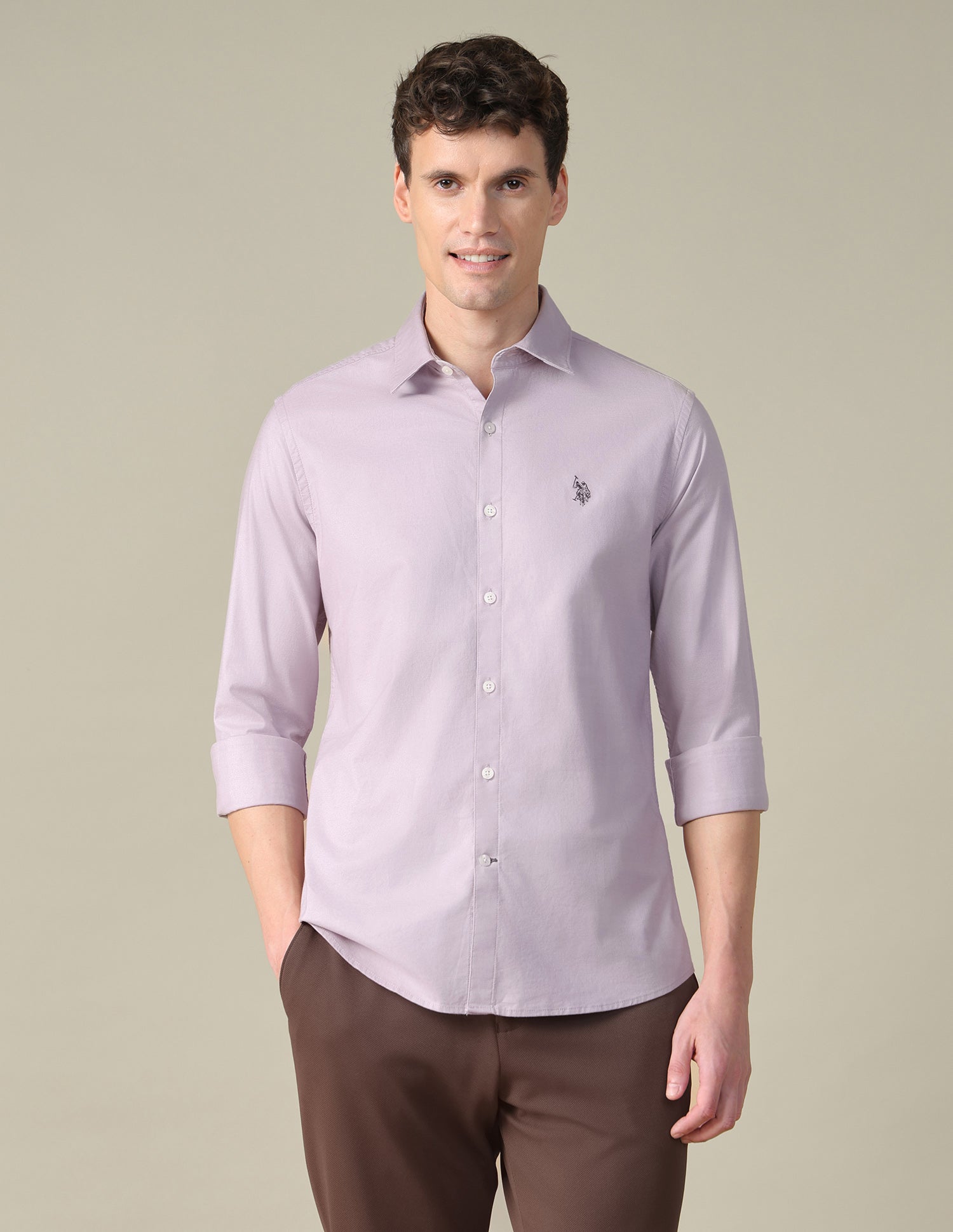 Oxford Tailored Fit Shirt Lavender - U.S. Polo Assn. India | Large