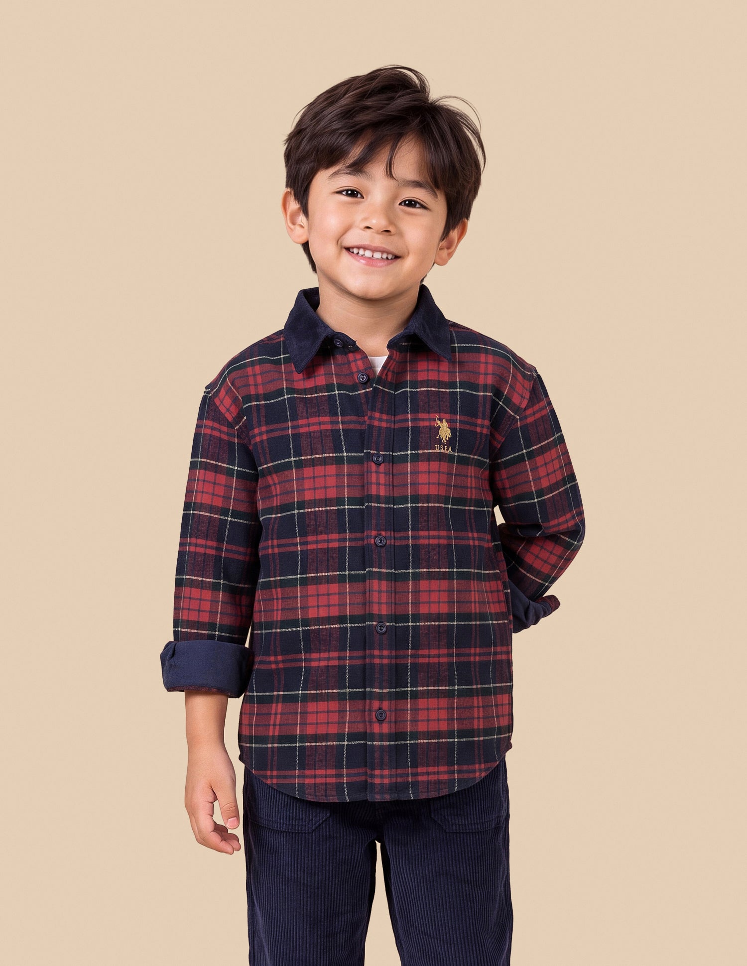 Plaid Checked Twill Shirt Red - U.S. Polo Assn. India | Large