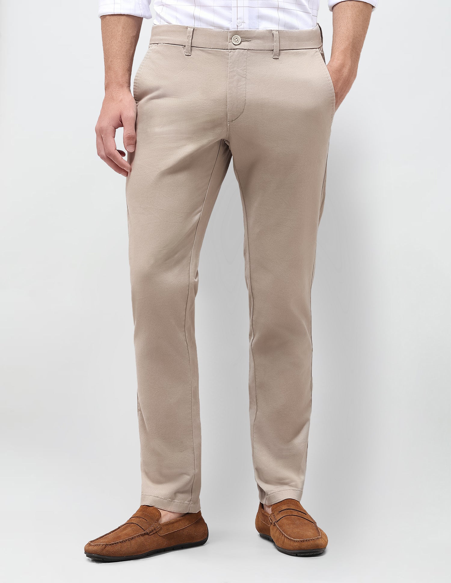 Twill Denver Slim Fit Trousers Light Khaki - U.S. Polo Assn. India | Large