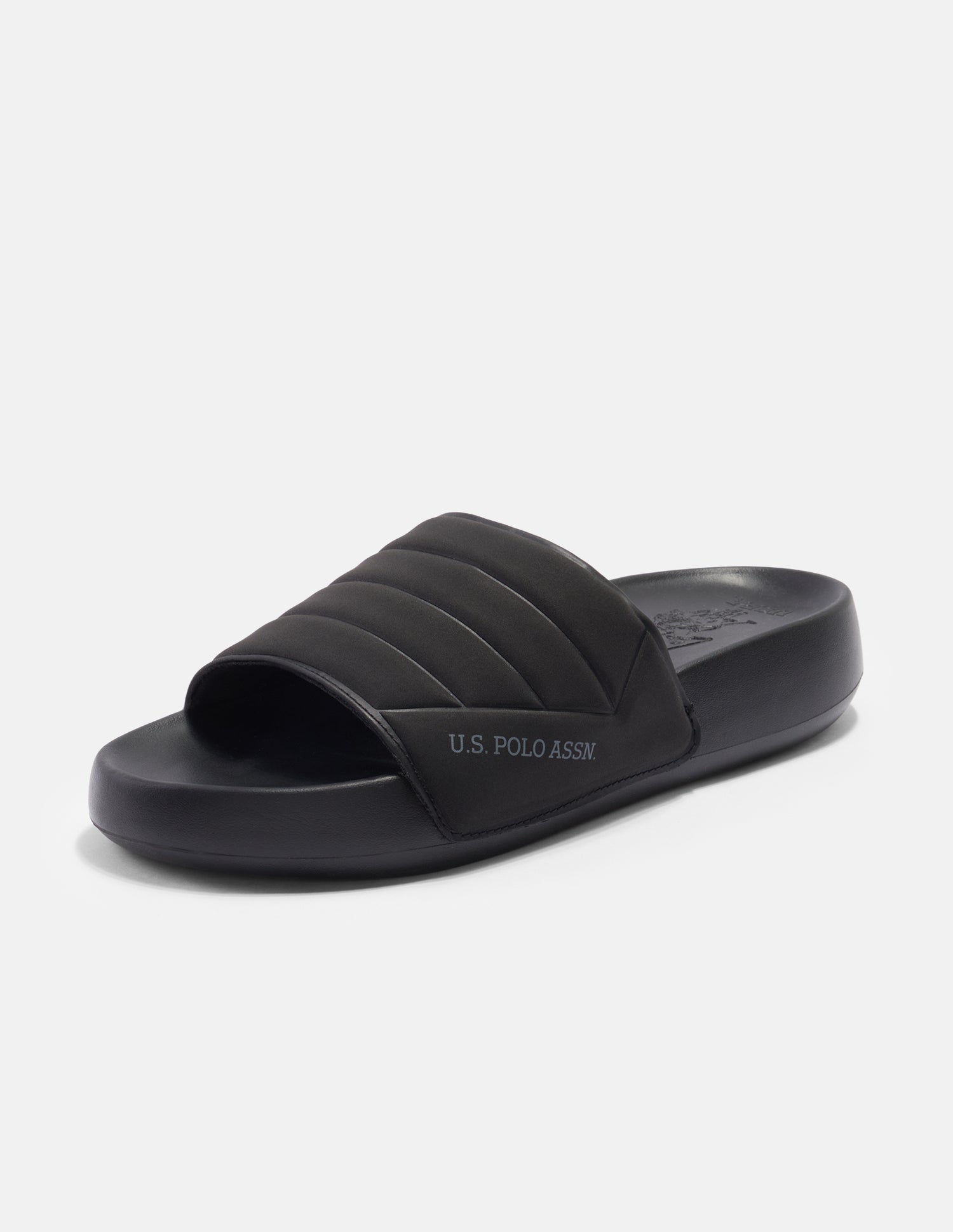 Textured Striped Gino Sliders Black - U.S. Polo Assn. India | Large