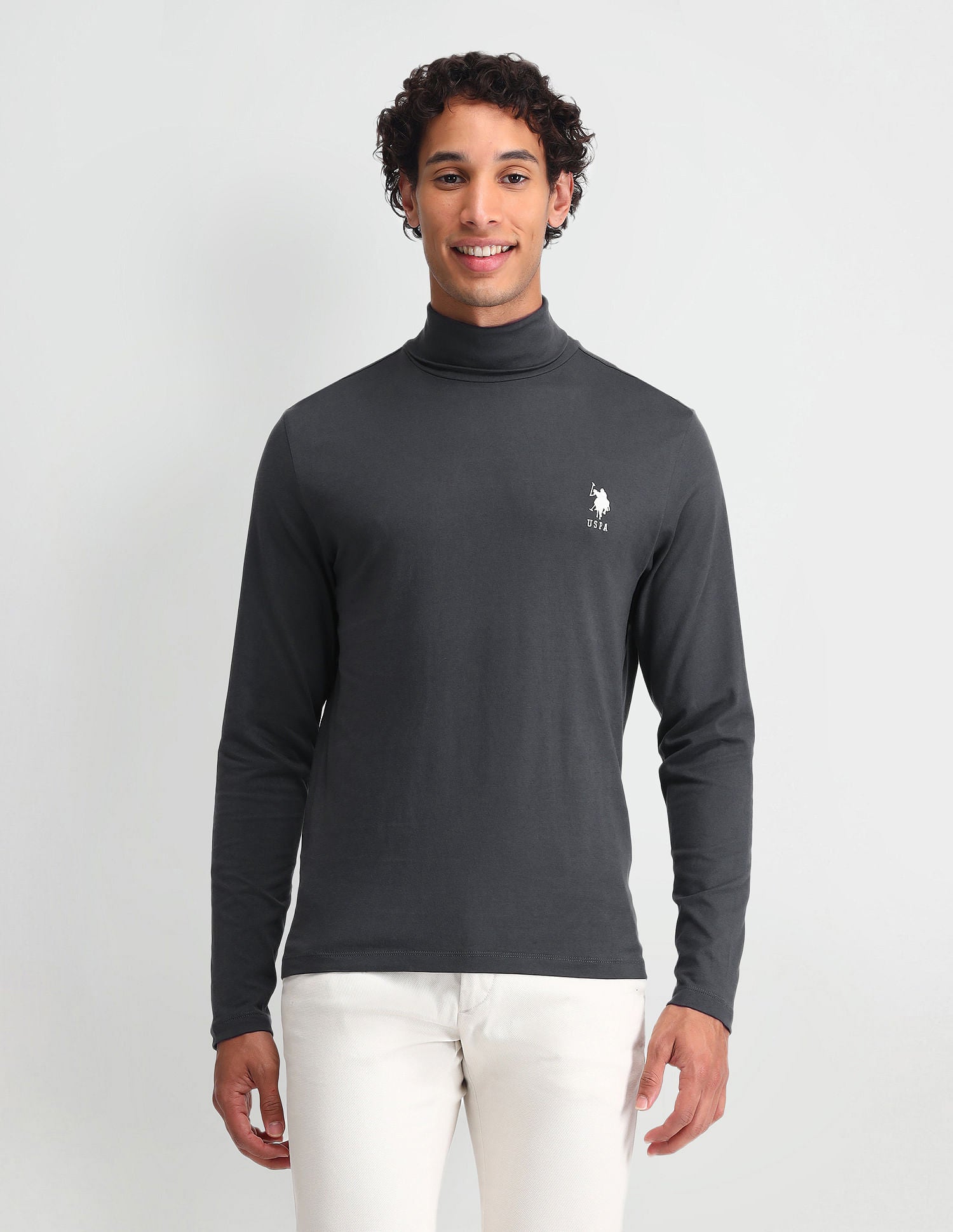 Outdoor Muscle Fit Solid T-Shirt Dark Grey - U.S. POLO ASSN. | Large