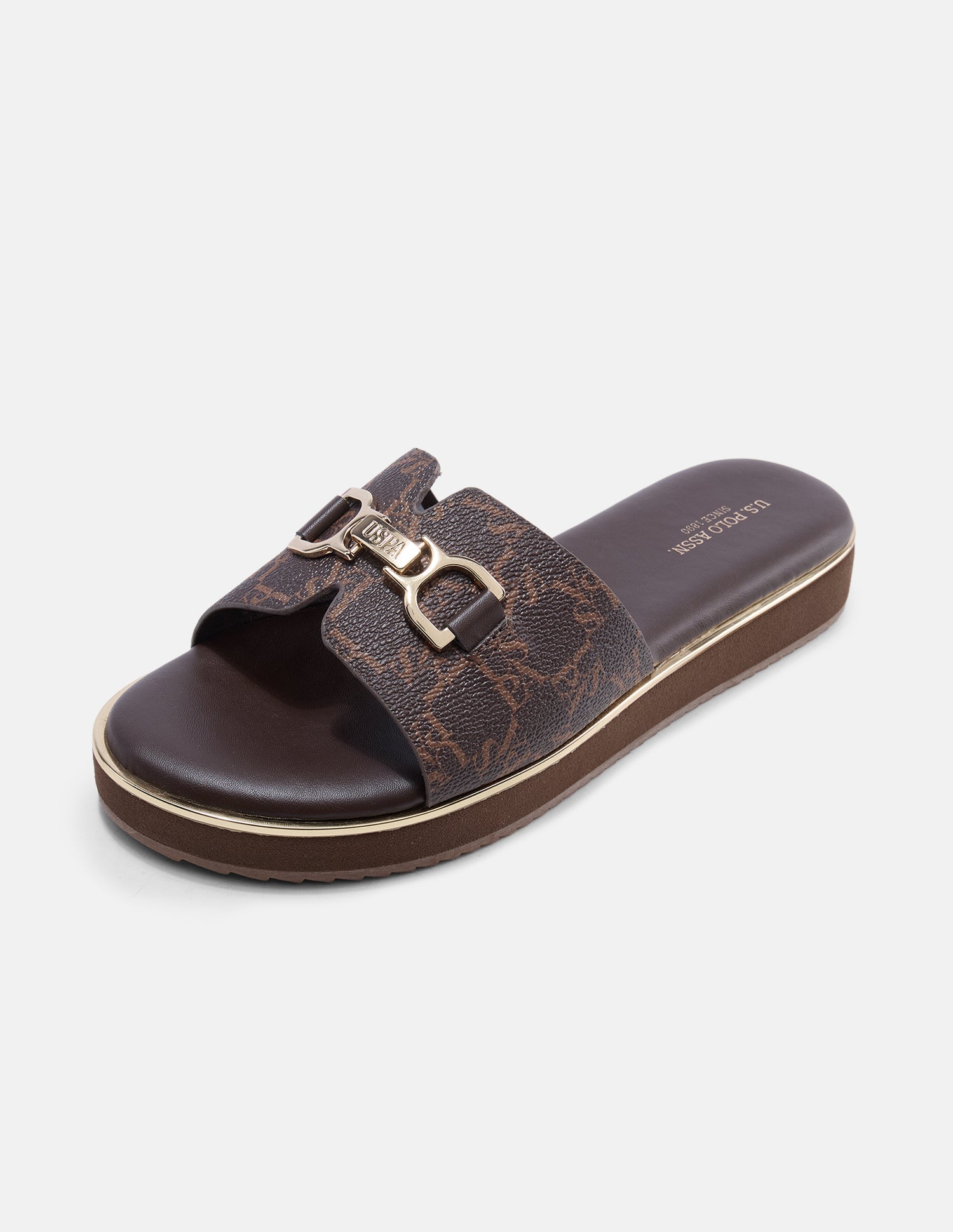 Monogram Viha Sandals Dark Brown - U.S. Polo Assn. India | Large