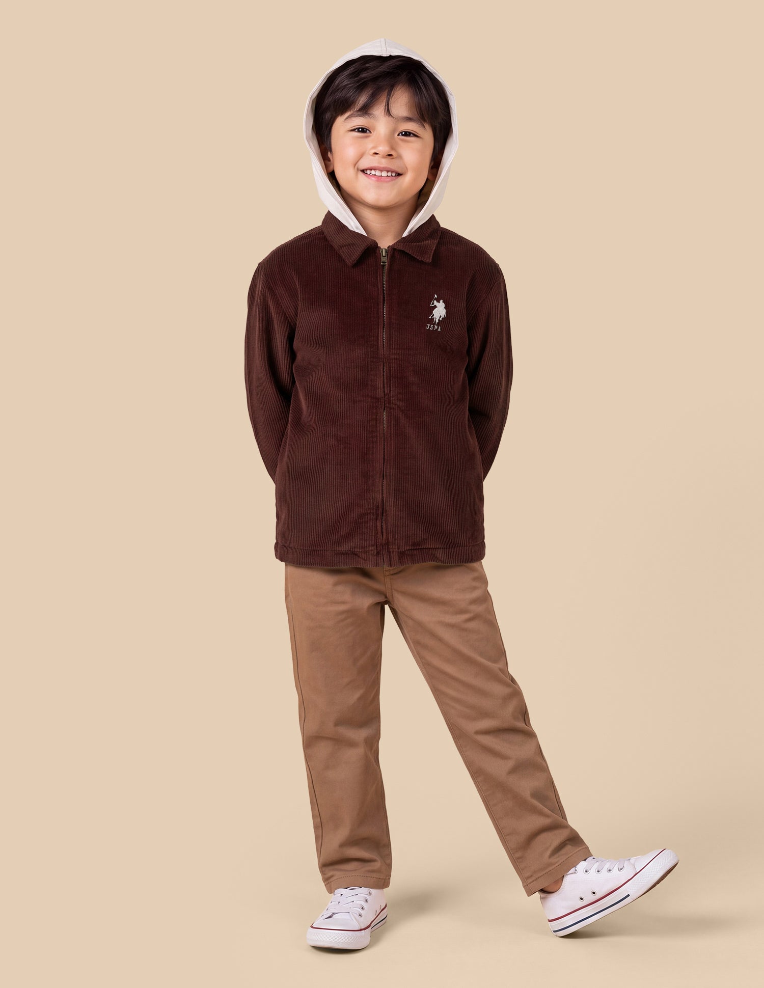 Corduroy Regular Fit Zipper Shacket Rust - U.S. Polo Assn. India | Large