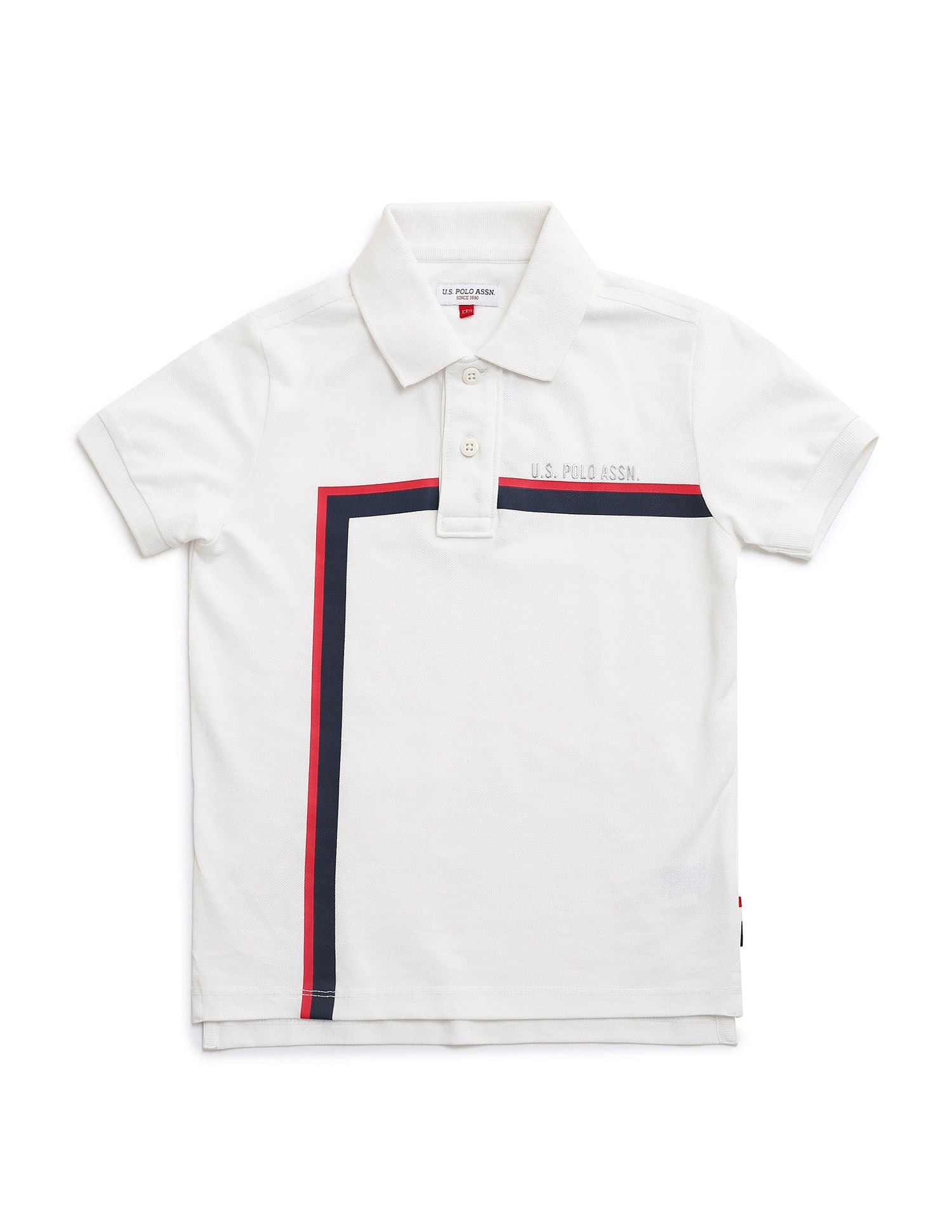 Regular fit Striped Polo Shirt White - U.S. Polo Assn. India | Large
