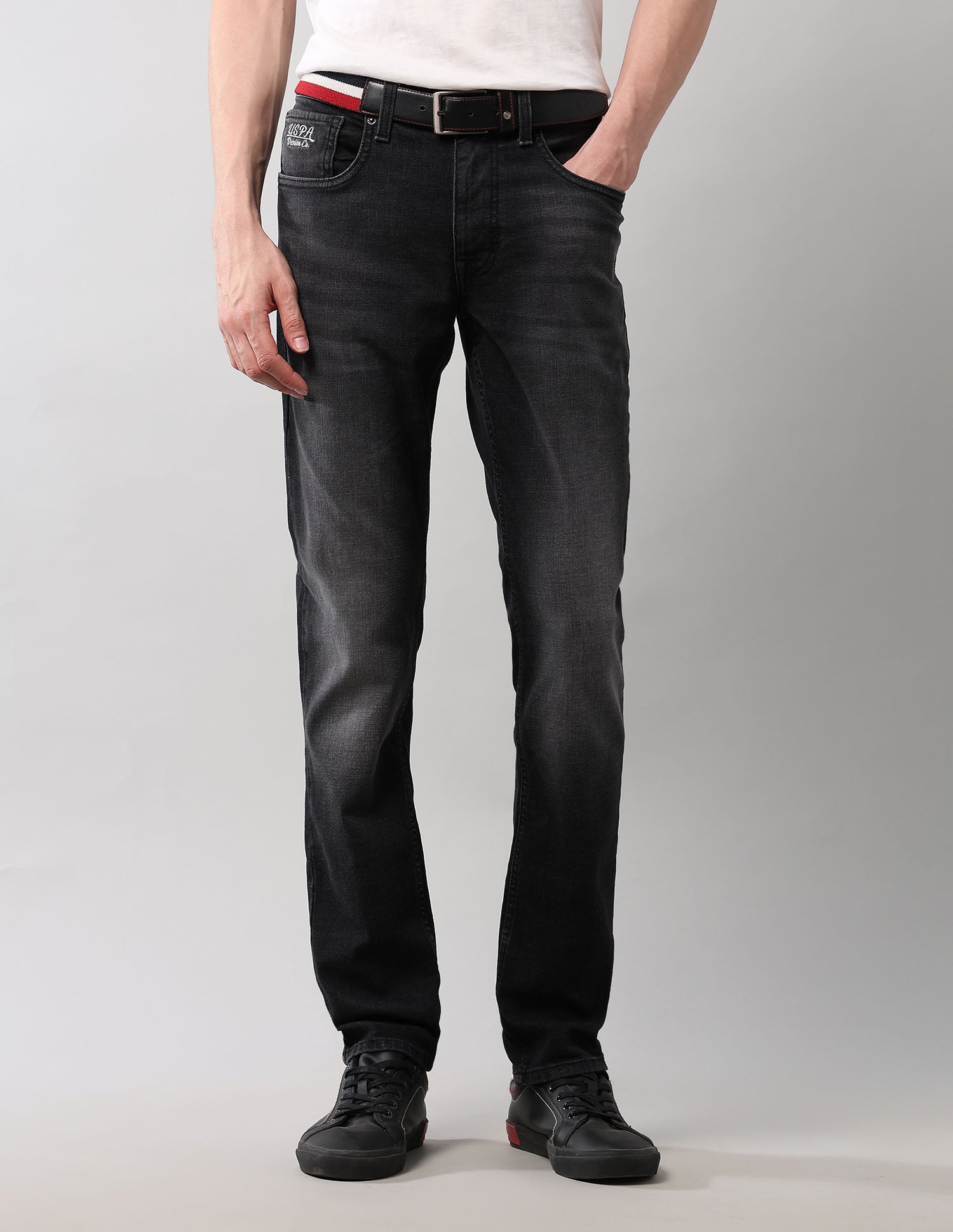 Brandon Slim Tapered Fit Black Jeans Black - U.S. POLO ASSN. | Large