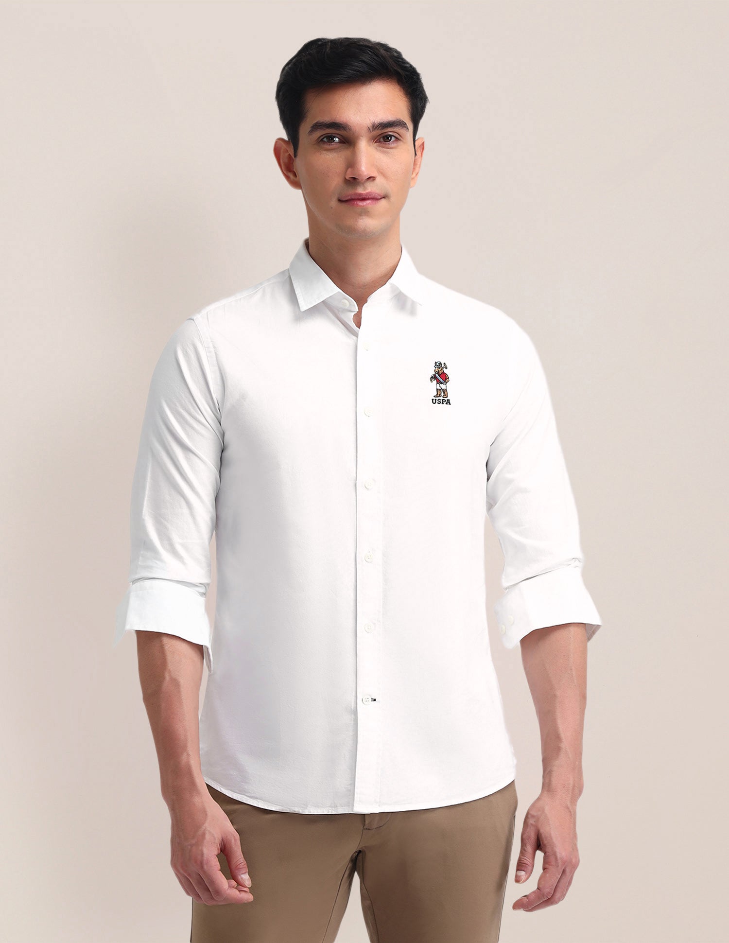 Solid Tailored Fit Shirt White - U.S. POLO ASSN. | Large