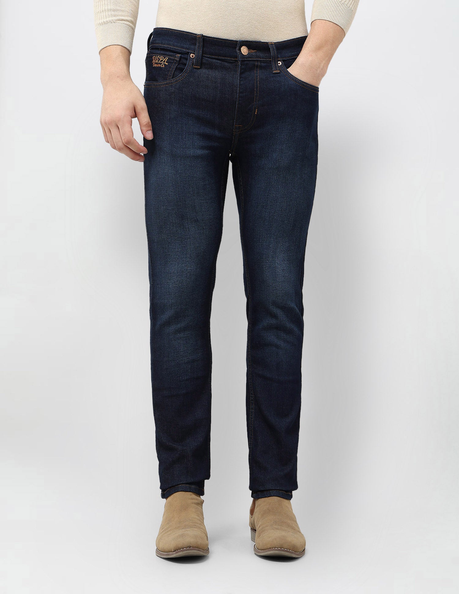 Regallo Skinny Fit Blue Jeans Dark Blue - U.S. Polo Assn. India | Large