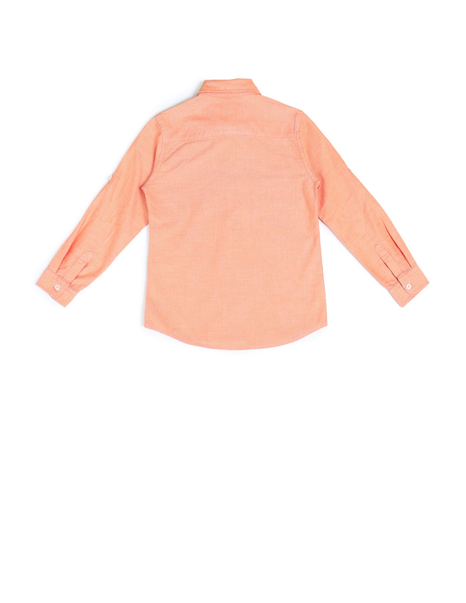 Dobby Regular Fit Solid Shirt Light Orange - U.S. POLO ASSN. | Large