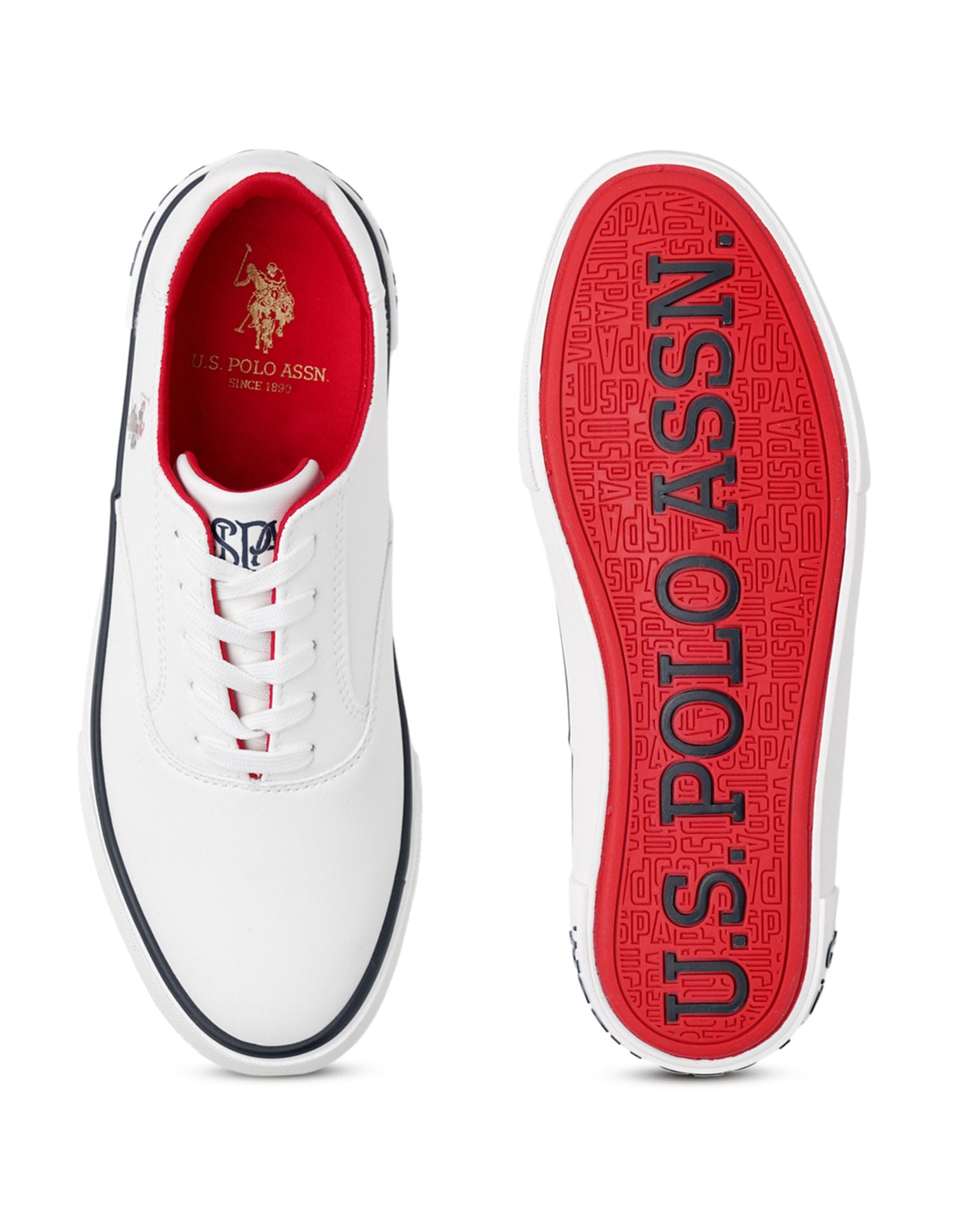 U.S. Polo Assn. Women Parker 2.0 Round Toe Casual Sneakers White - U.S. POLO ASSN. | Large