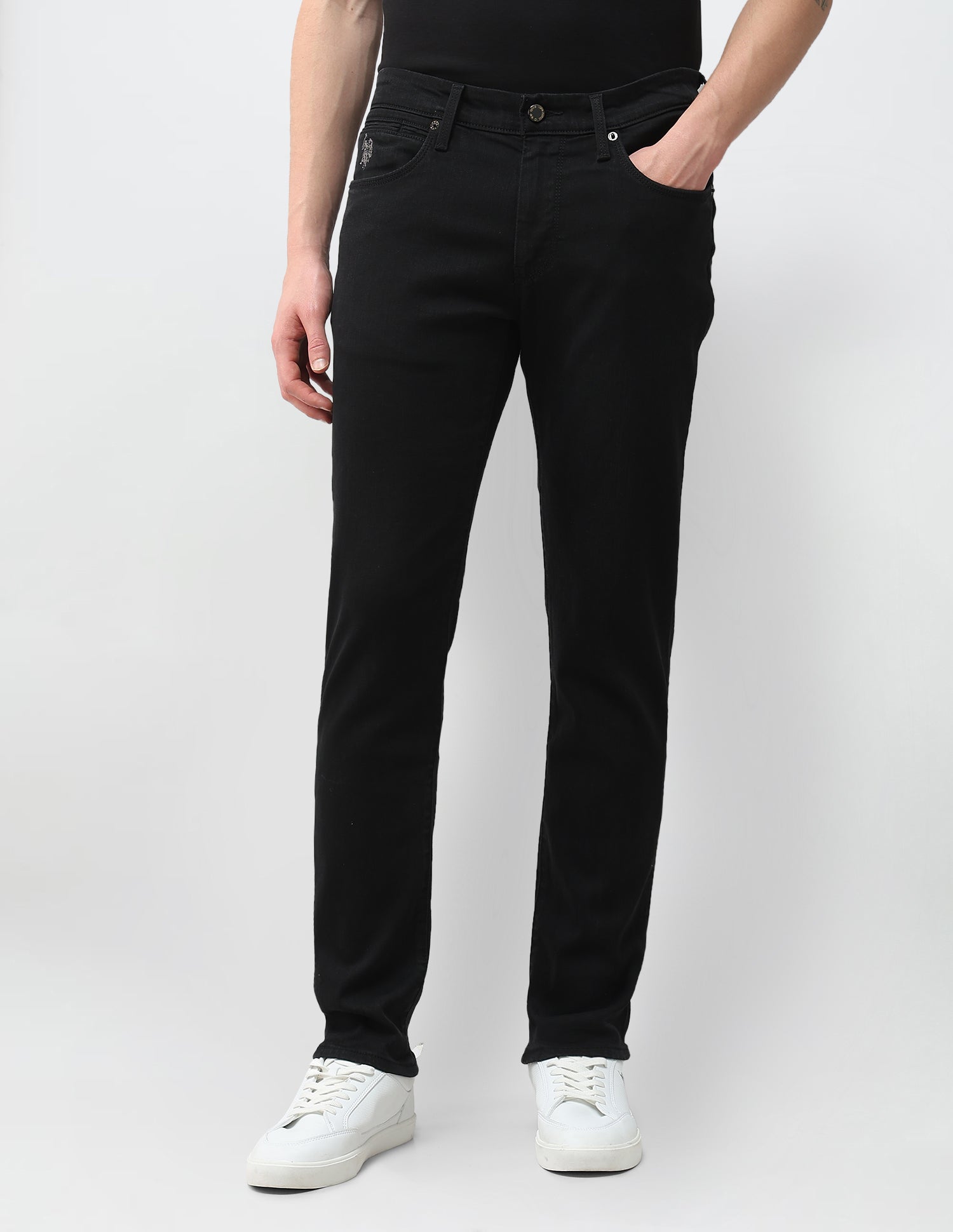 Brandon Slim Tapered Fit Black Jeans Black - U.S. Polo Assn. India | Large