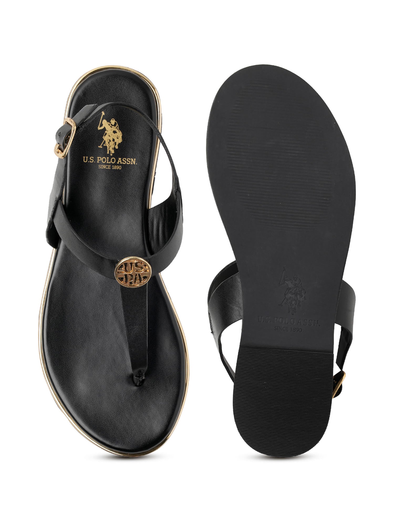 Women Tess Solid Flats Black - U.S. Polo Assn. India | Large