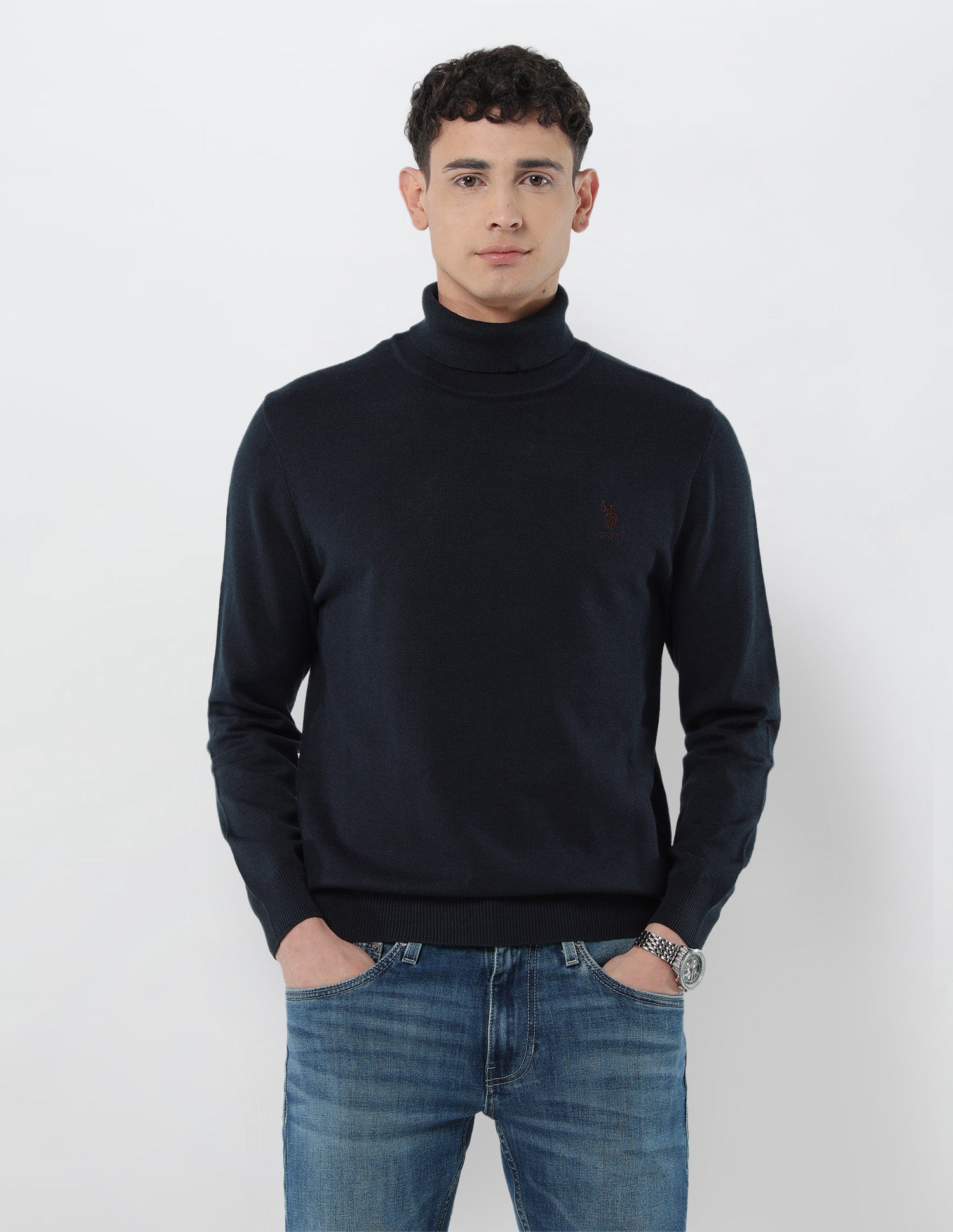 Turtleneck Regular Fit Sweater Navy - U.S. POLO ASSN. | Large