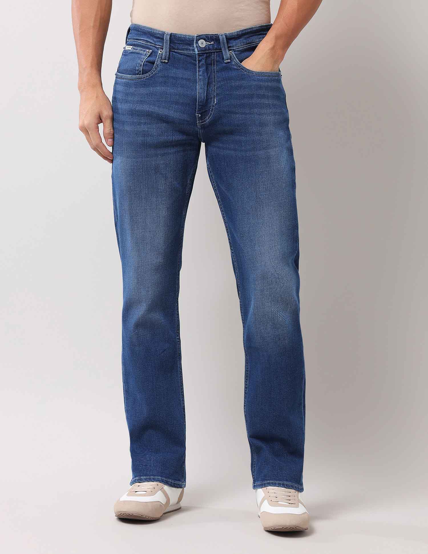 Harold Slim Straight Fit Blue Jeans Mid Wash - U.S. Polo Assn. India | Large