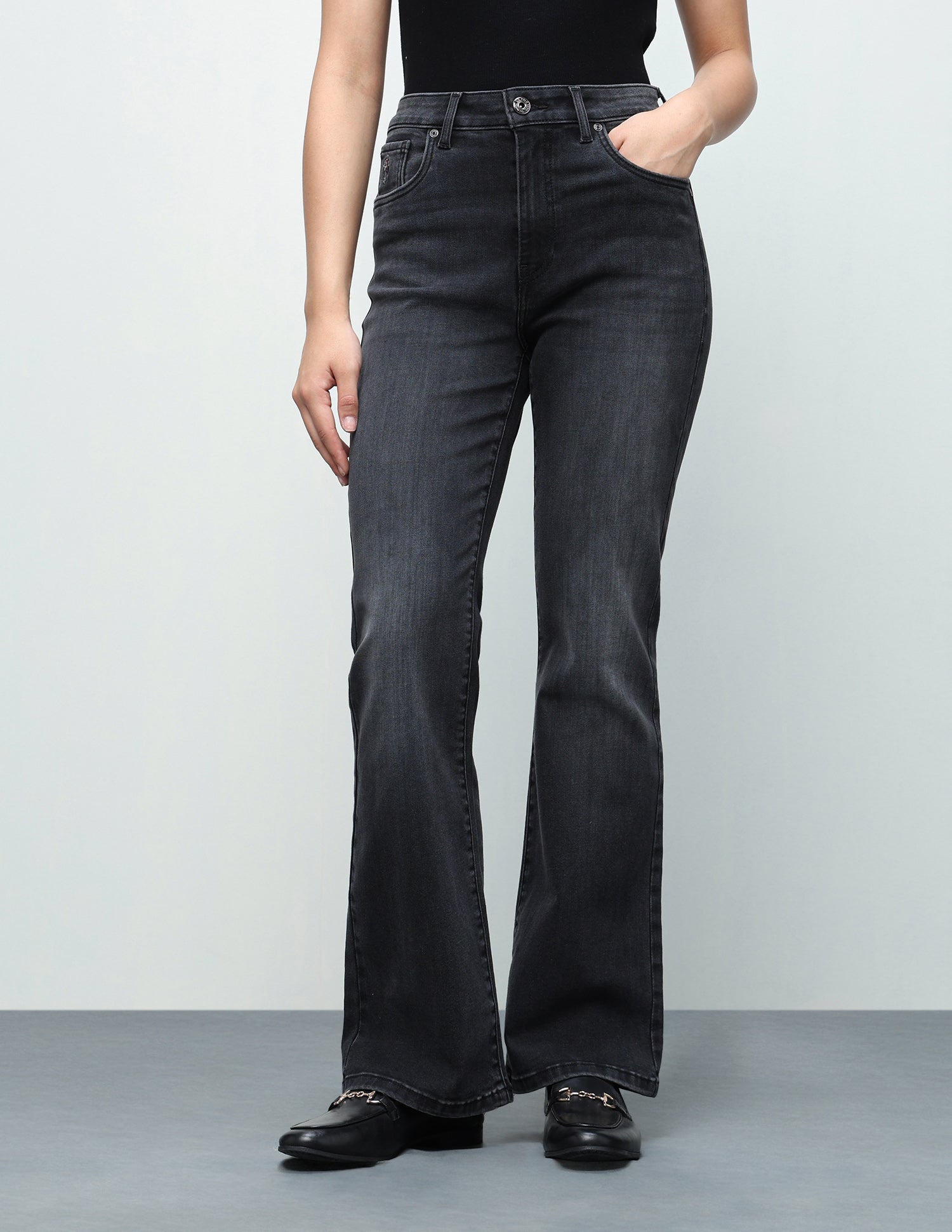 Bootcut Fit Grey Jeans Dark Grey - U.S. Polo Assn. India | Large