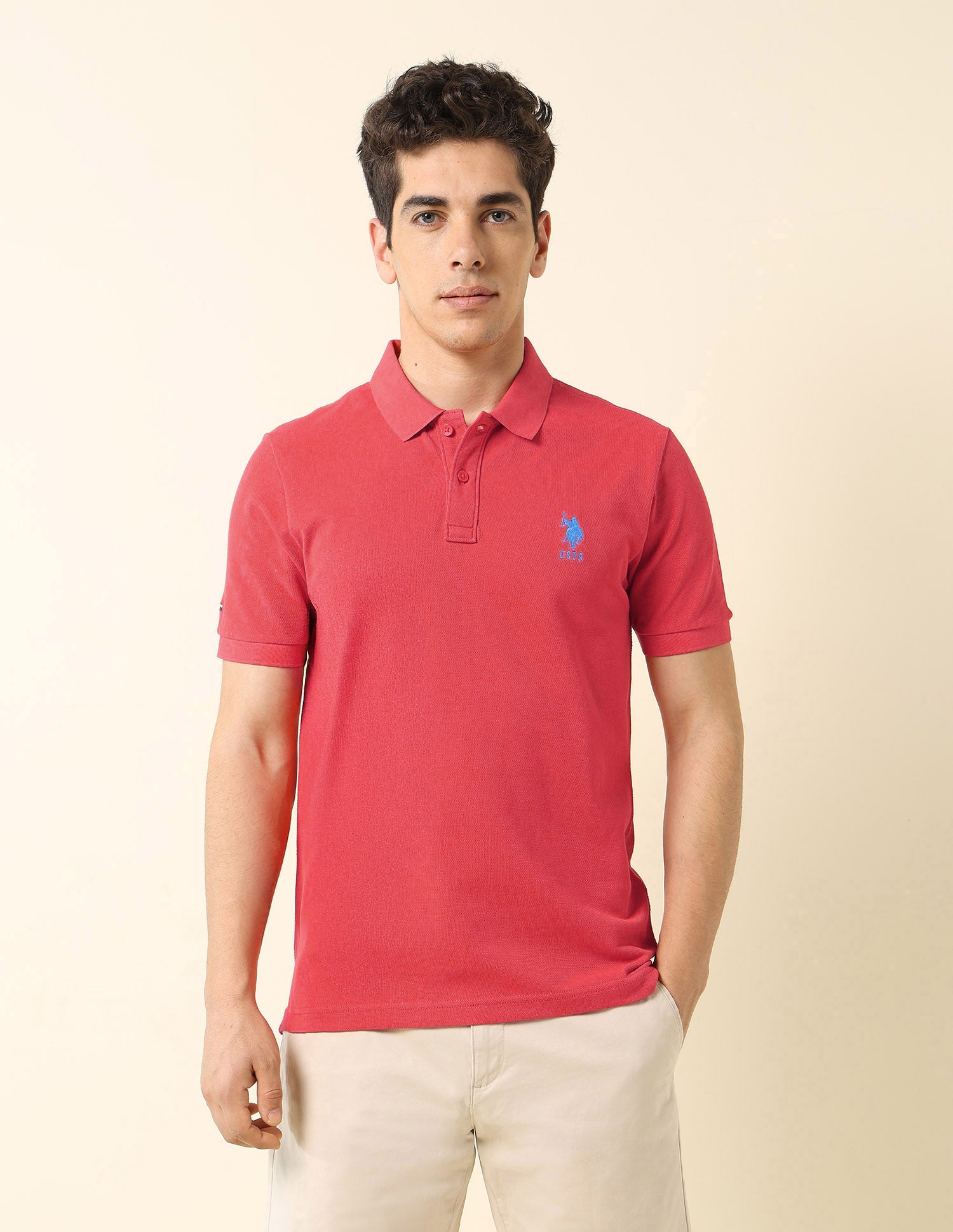 Solid Core Polo Shirt Dark Orange - U.S. POLO ASSN. | Large