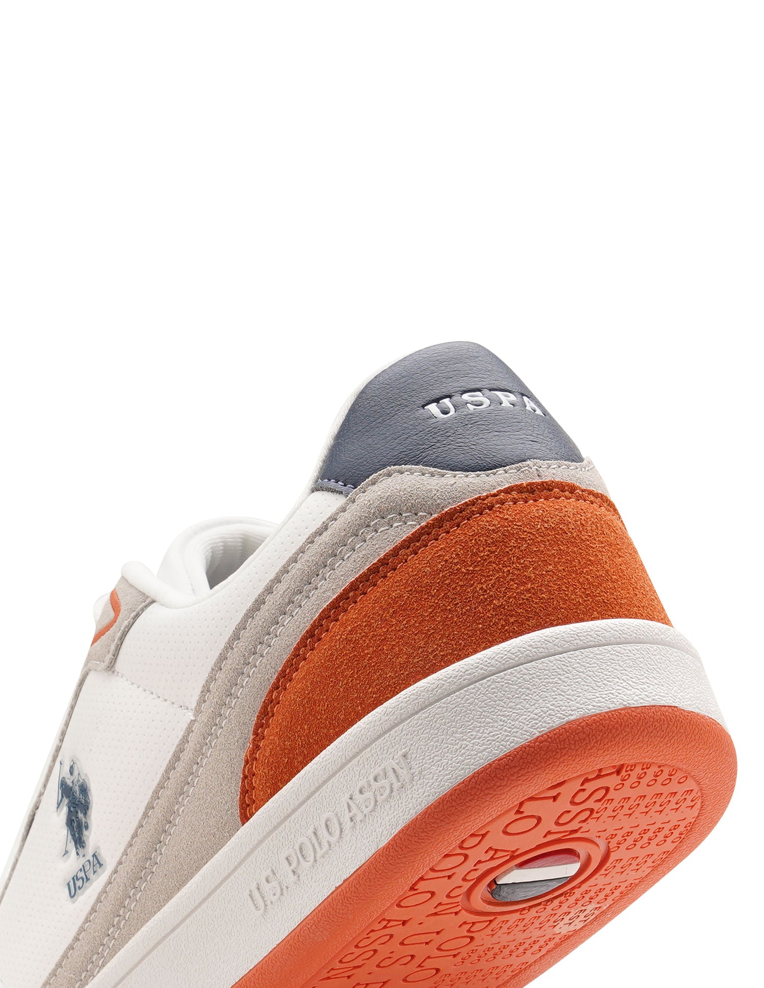 Men Landwin Orange Retro Court Sneakers Orange - U.S. Polo Assn. India | Large