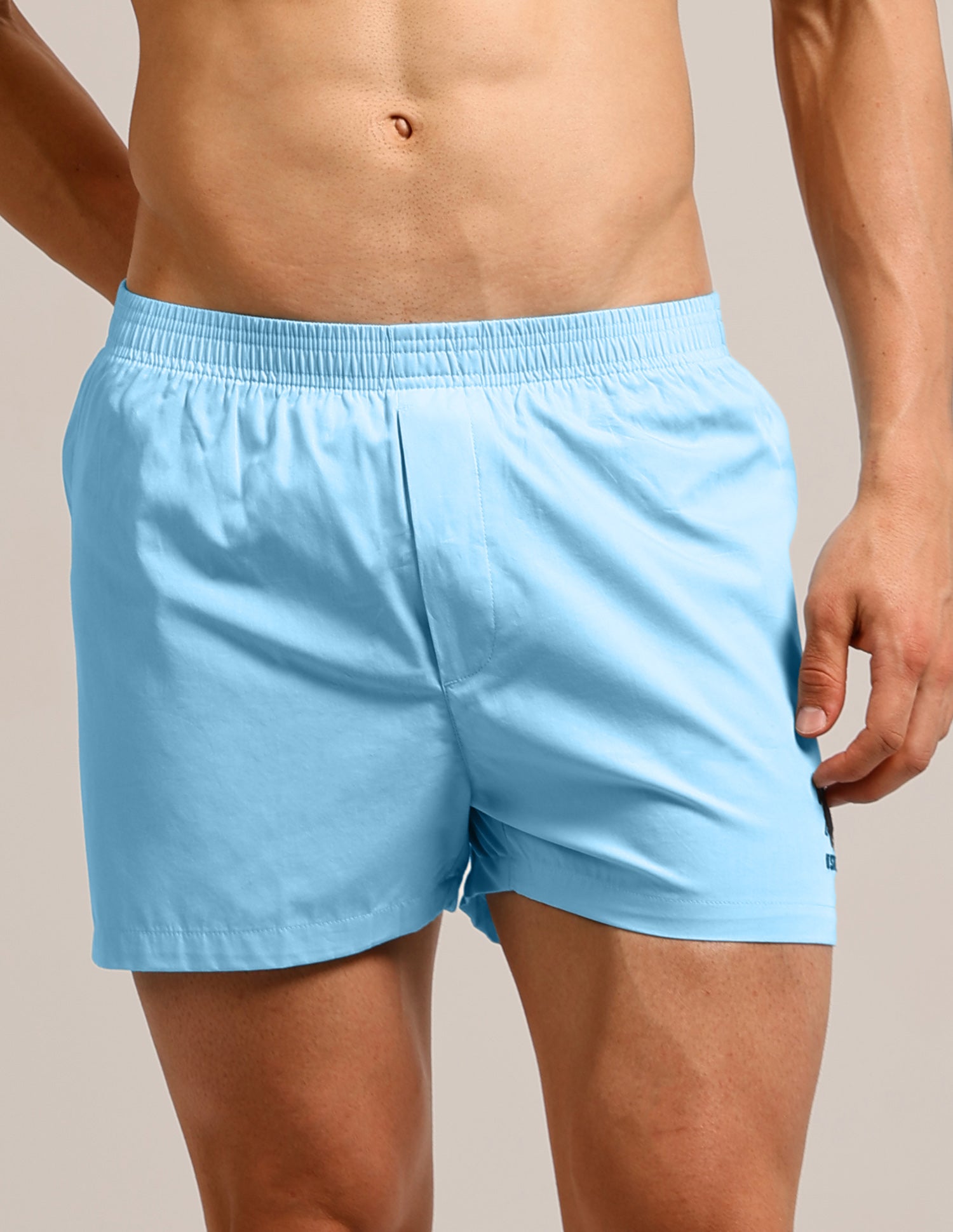 Mid Rise Solid Lounge Shorts - Pack Of 2 Sky Blue & Navy - U.S. Polo Assn. India | Large