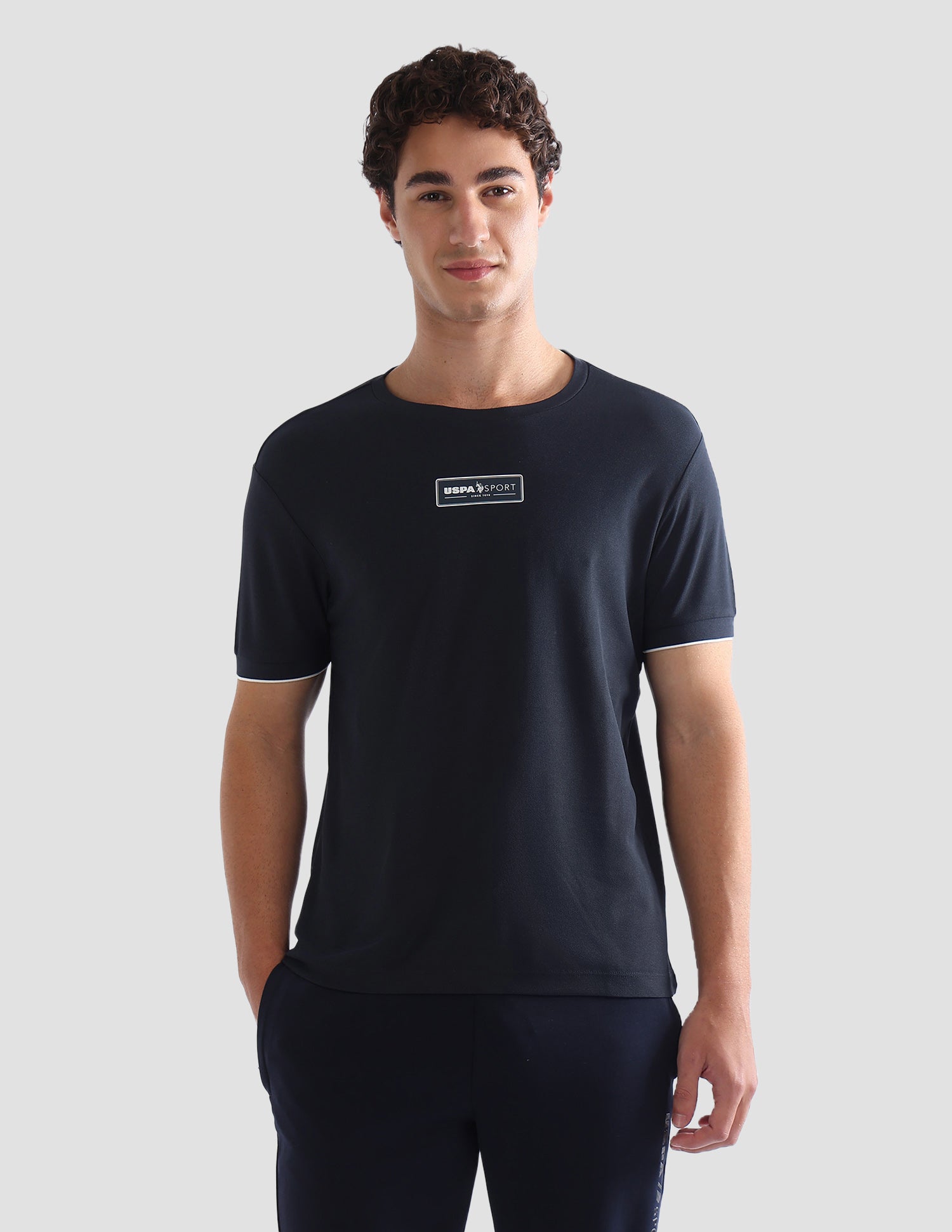 Solid Slim Fit Active T-Shirt Teal - U.S. Polo Assn. India | Large