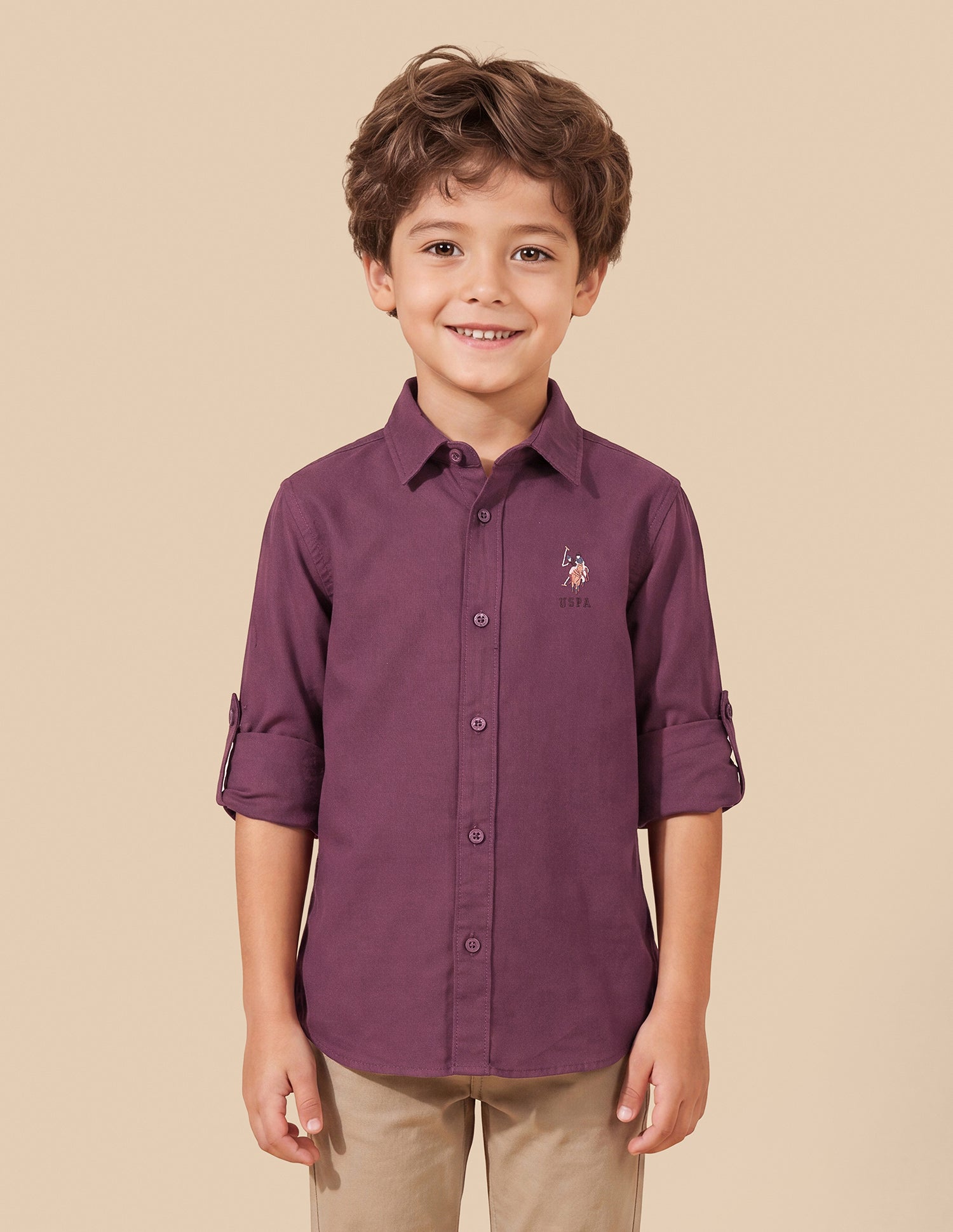 Solid Twill Shirt Maroon - U.S. Polo Assn. India | Large