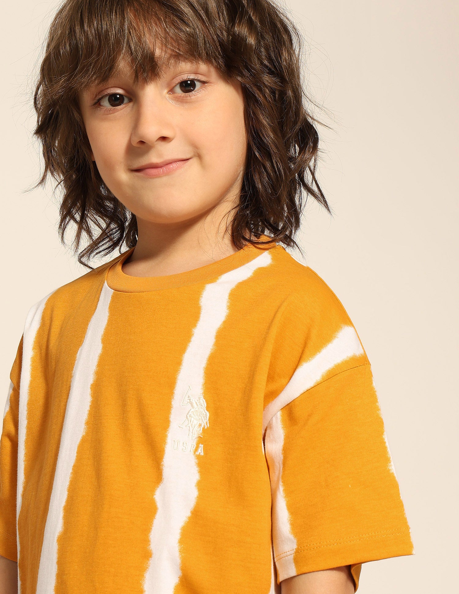 Boys All Over Printed Relaxed Fit T-Shirt Yellow - U.S. POLO ASSN. | Large