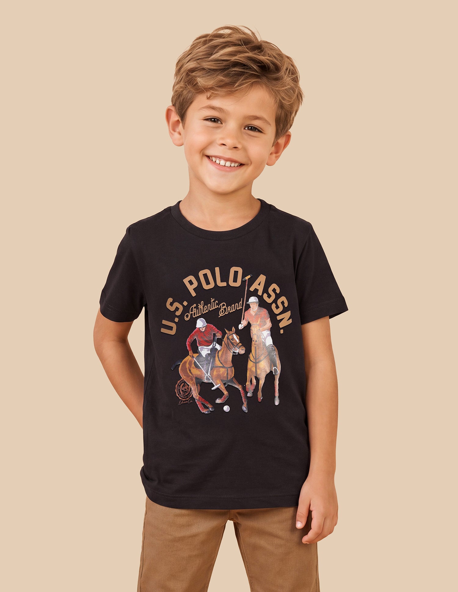 Graphic Brand Printed Regular Fit T-Shirt Brown - U.S. Polo Assn. India | Large