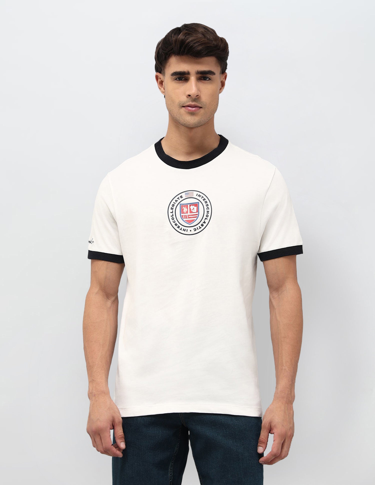 Graphic Brand Printed Regular Fit T-Shirt Off White - U.S. POLO ASSN. | Large