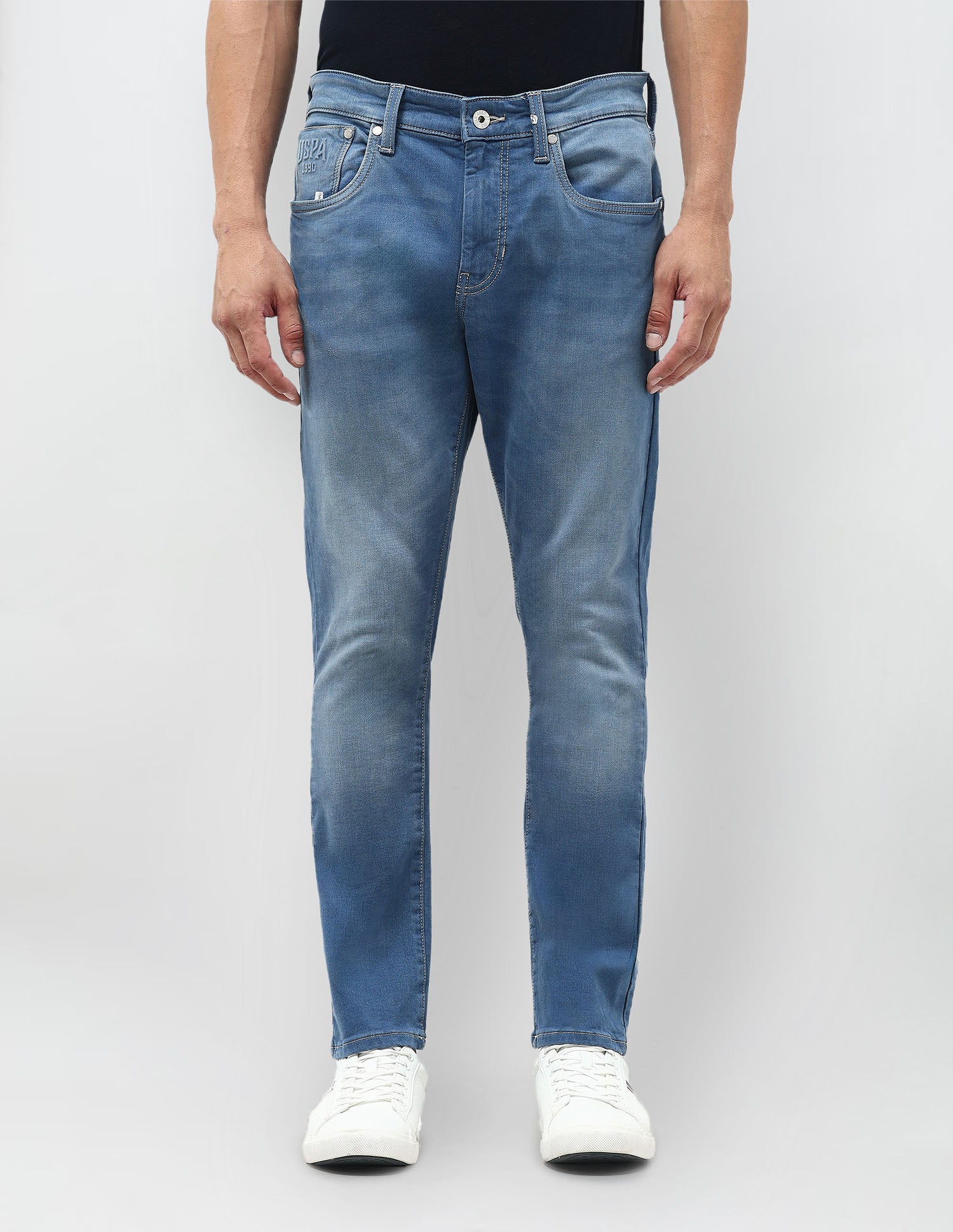 Henry Tapered Fit Blue Jeans Light Blue - U.S. POLO ASSN. | Large