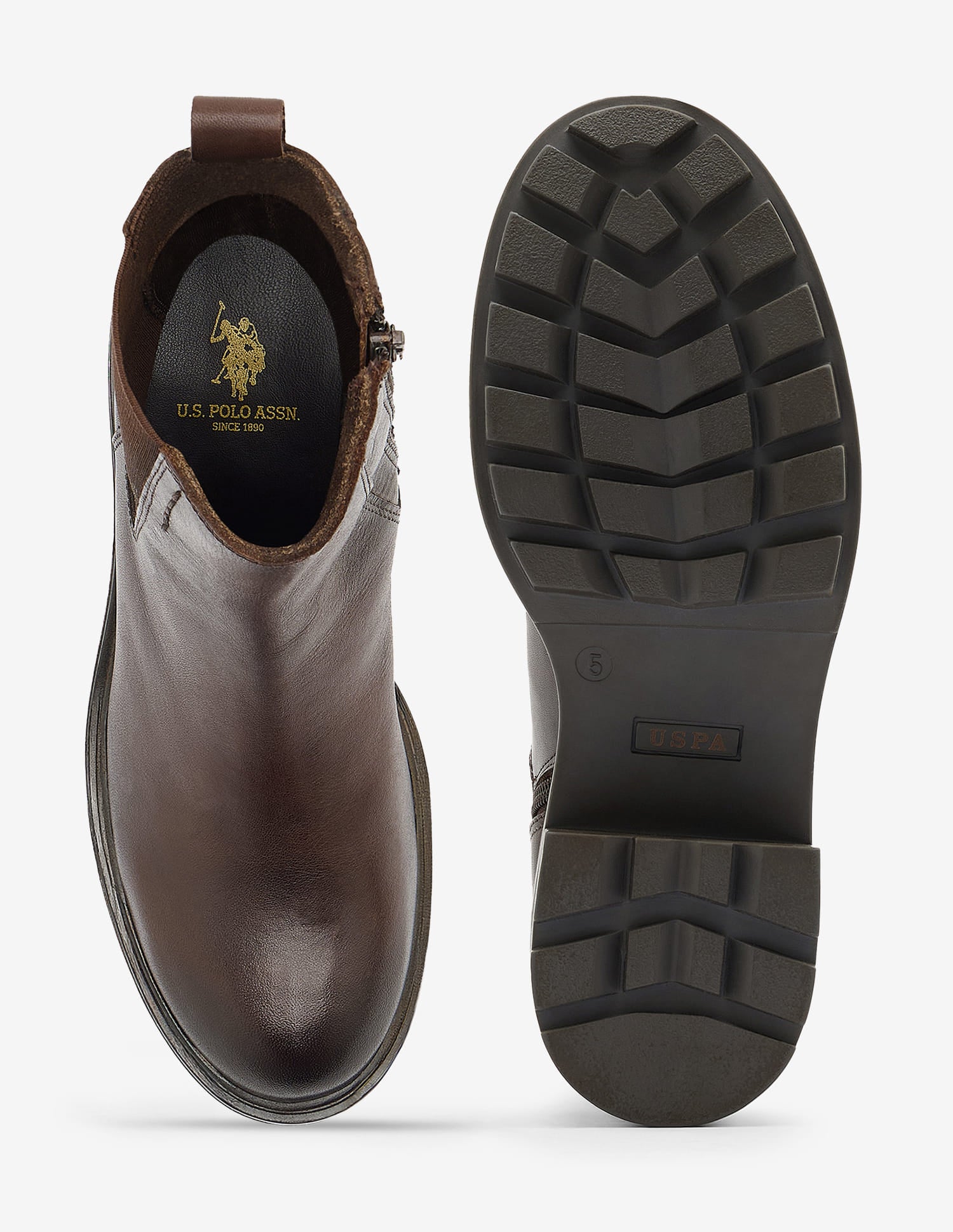 Mynta Leather Chelsea Boots Brown - U.S. Polo Assn. India | Large