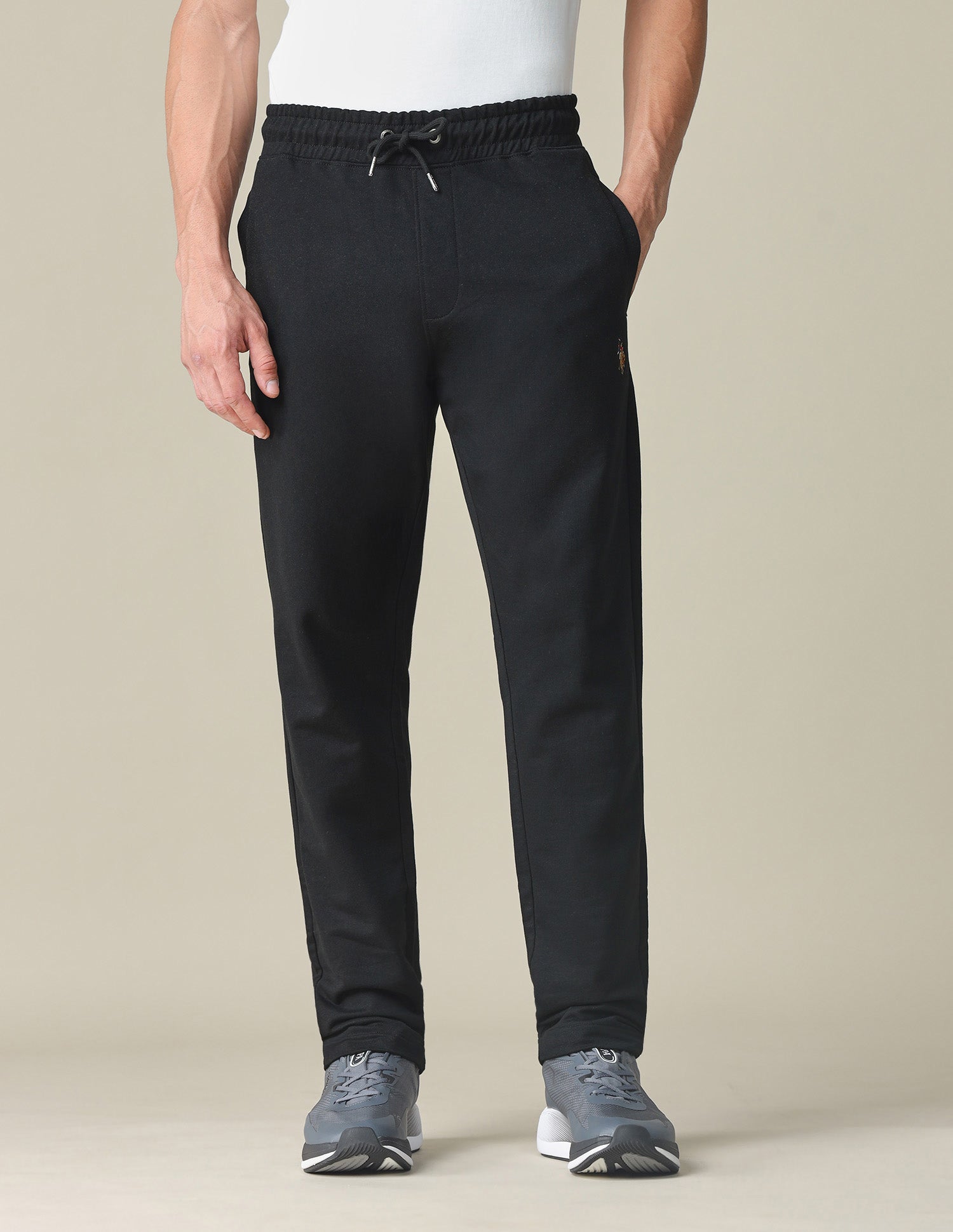 Solid Regular Fit Track Pants Black - U.S. POLO ASSN. | Large