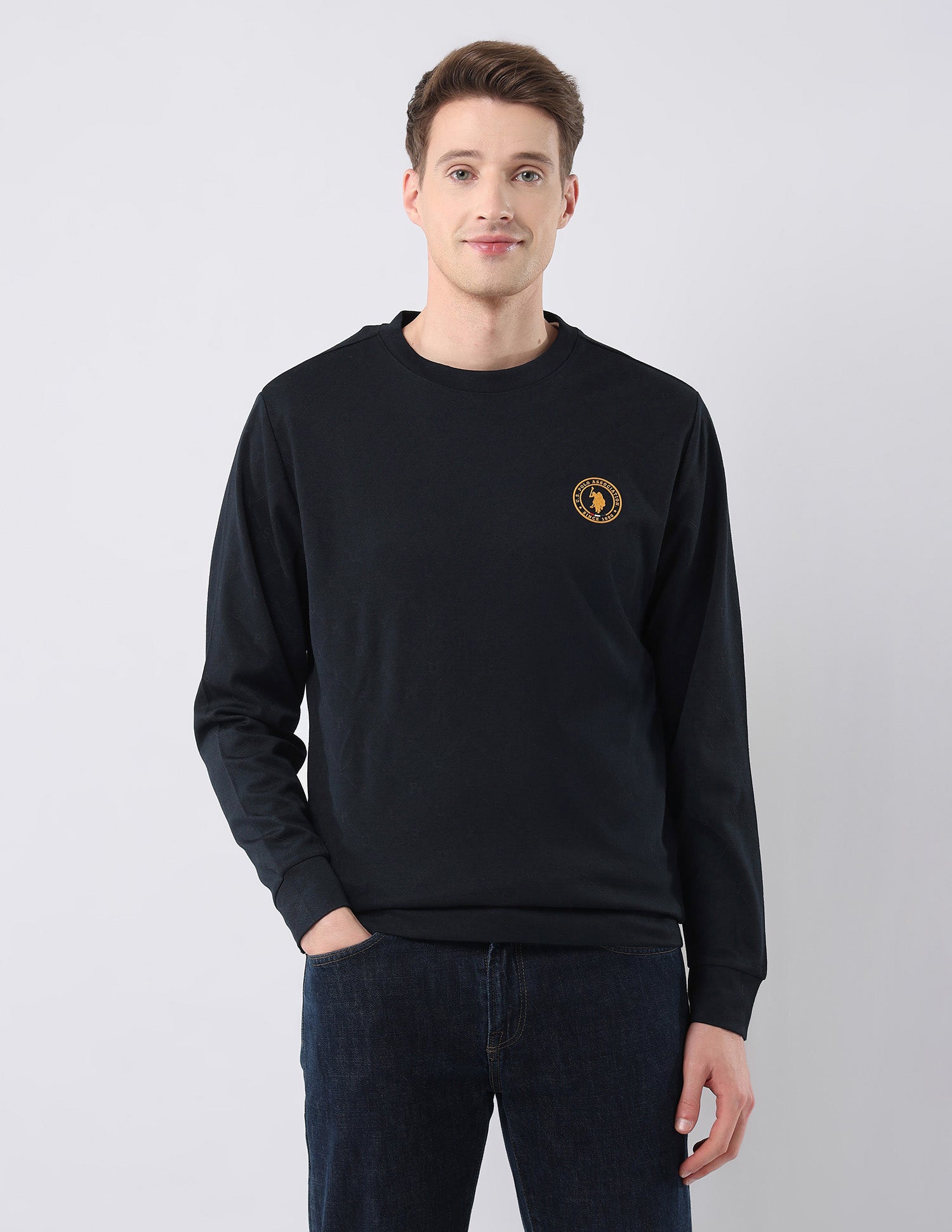 Self Design Brand Regular Fit Sweatshirt Navy - U.S. POLO ASSN. | Large