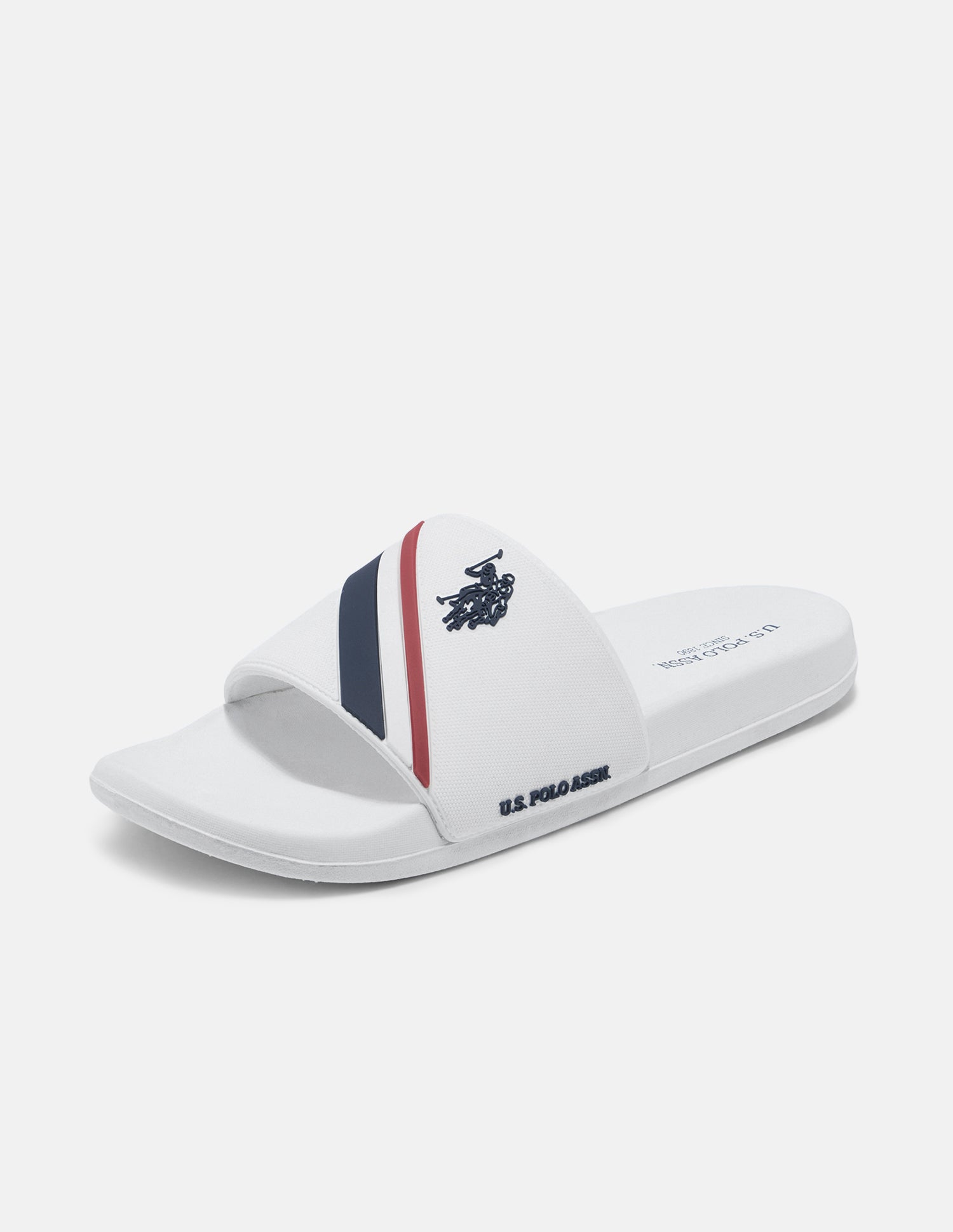 Striped Trevan Sliders White - U.S. Polo Assn. India | Large