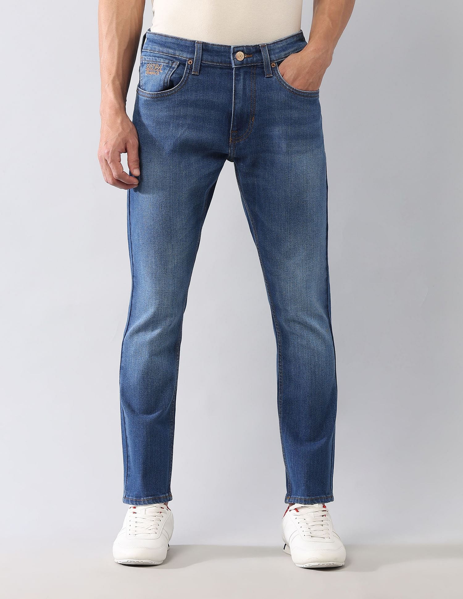 Henry Skinny Cropped Fit Blue Jeans Blue - U.S. POLO ASSN. | Large