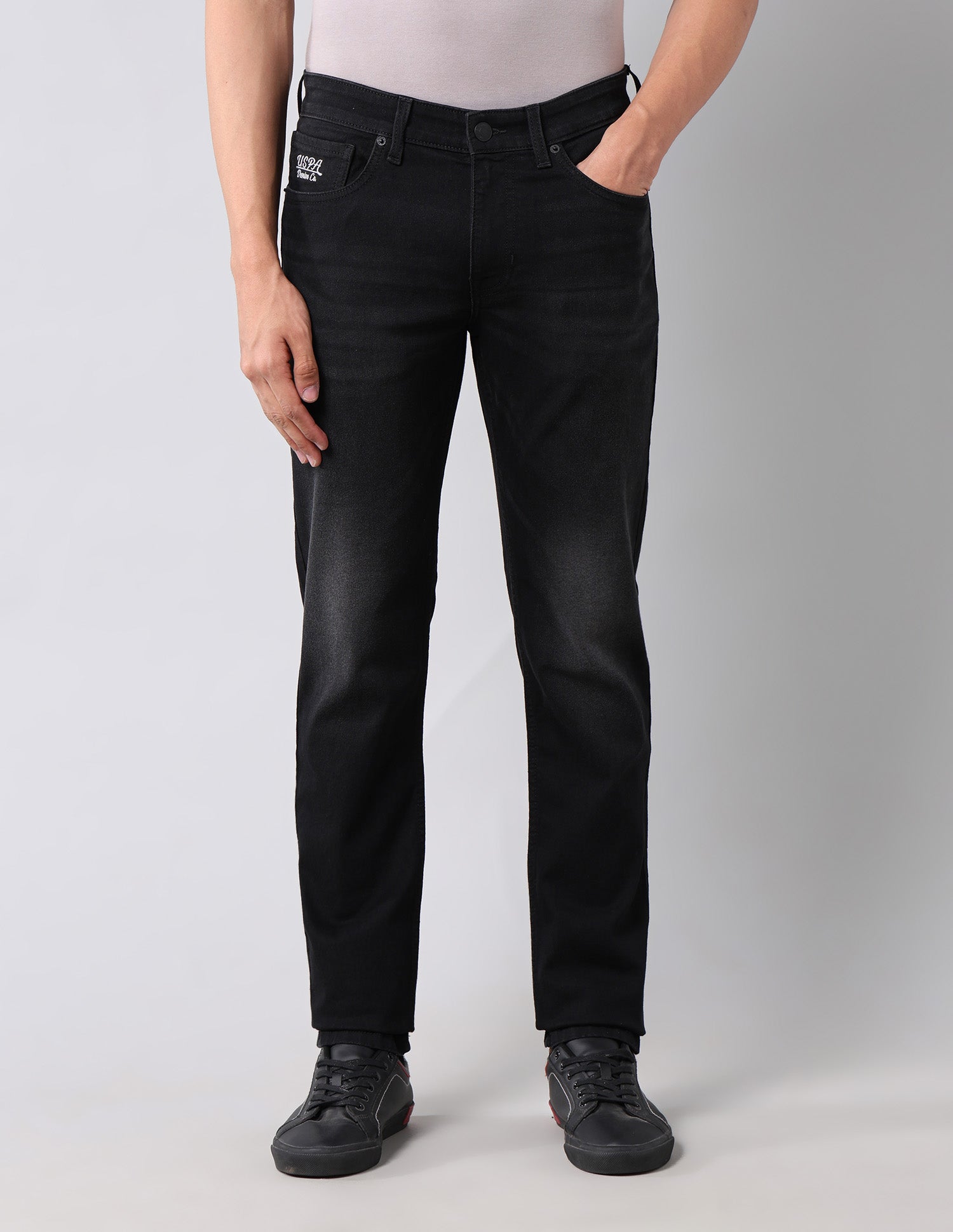 Brandon Slim Tapered Fit Black Jeans Black - U.S. Polo Assn. India | Large
