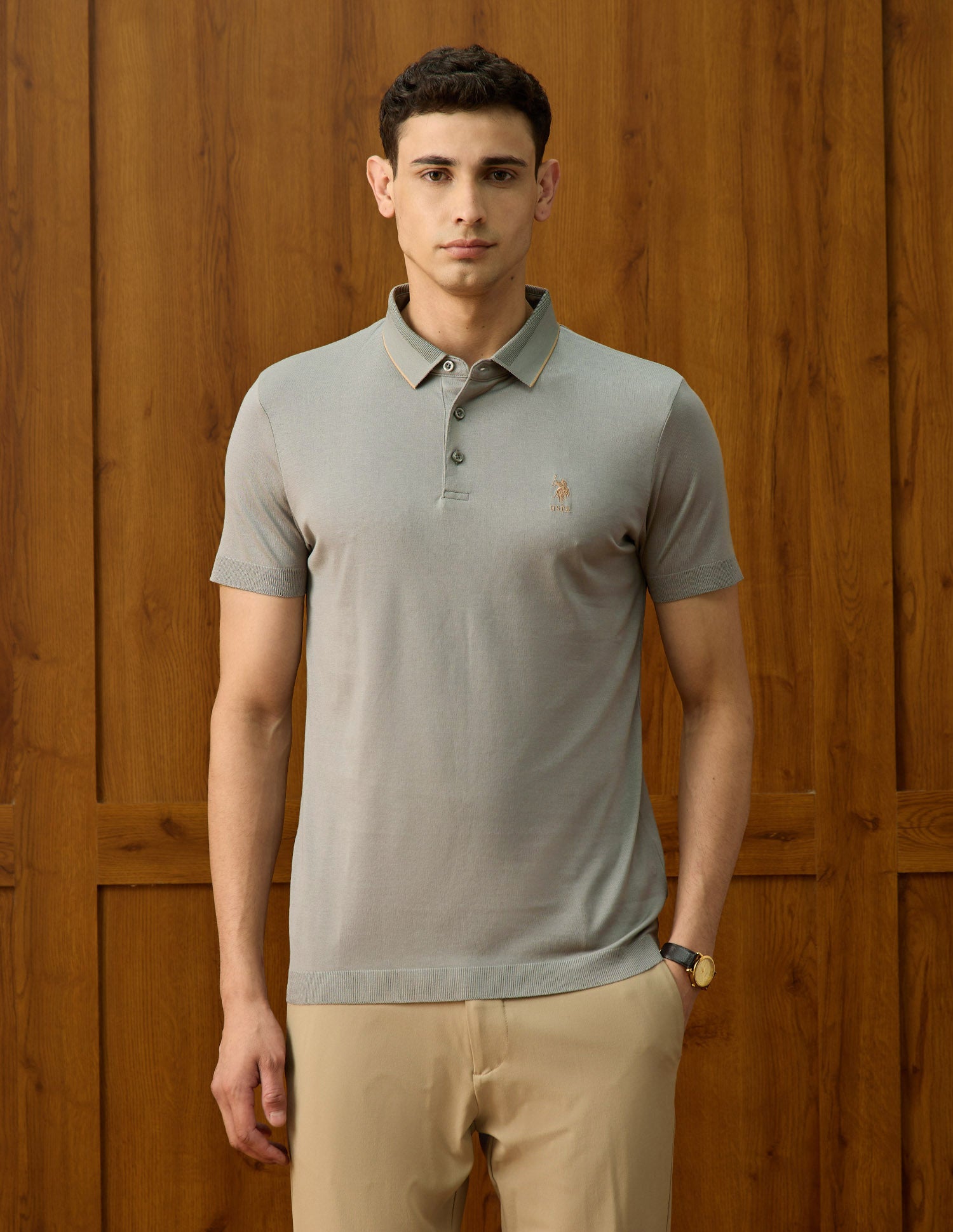 Regular Fit Equestrian Aisle Theater Polo Shirt Light Green - U.S. POLO ASSN. | Large