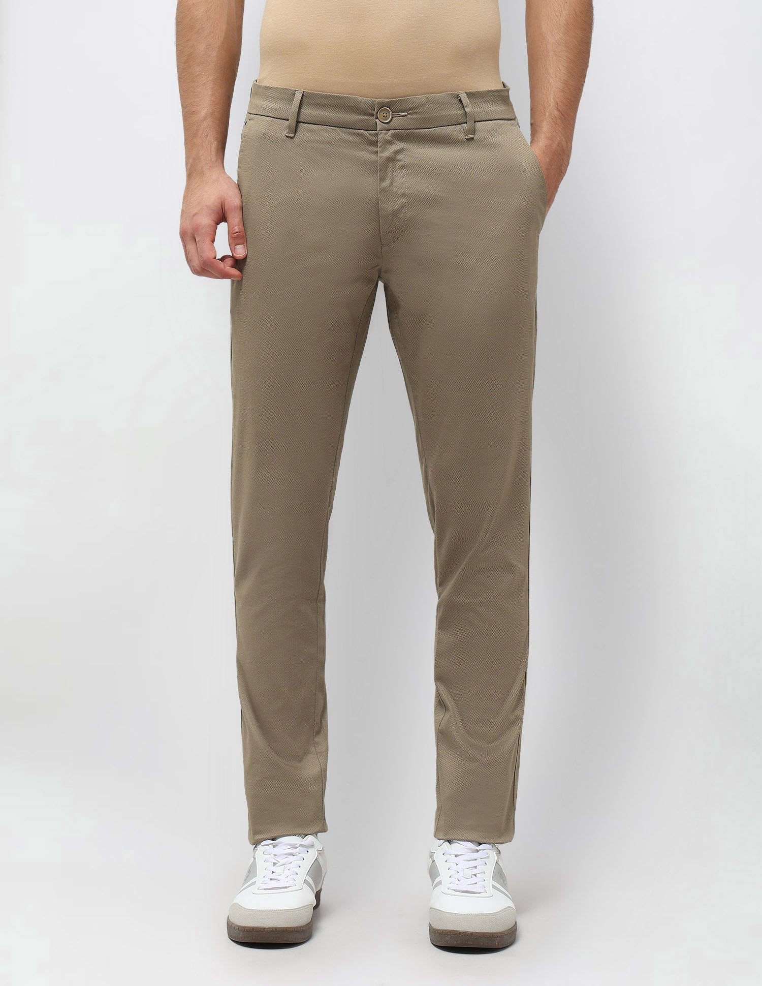 Slim Fit Satin Trousers Khaki - U.S. POLO ASSN. | Large