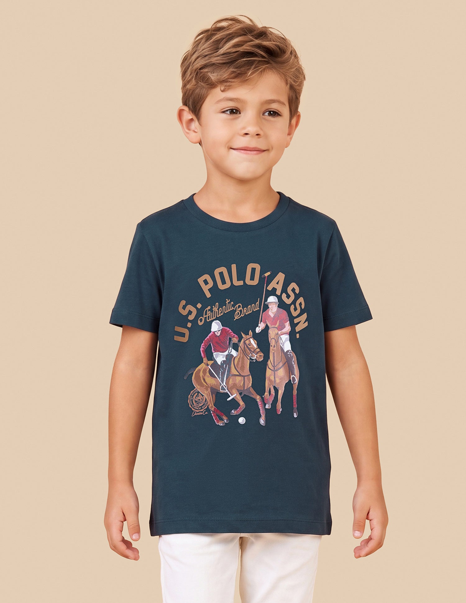 Graphic Brand Printed Regular Fit T-Shirt Teal - U.S. Polo Assn. India | Large
