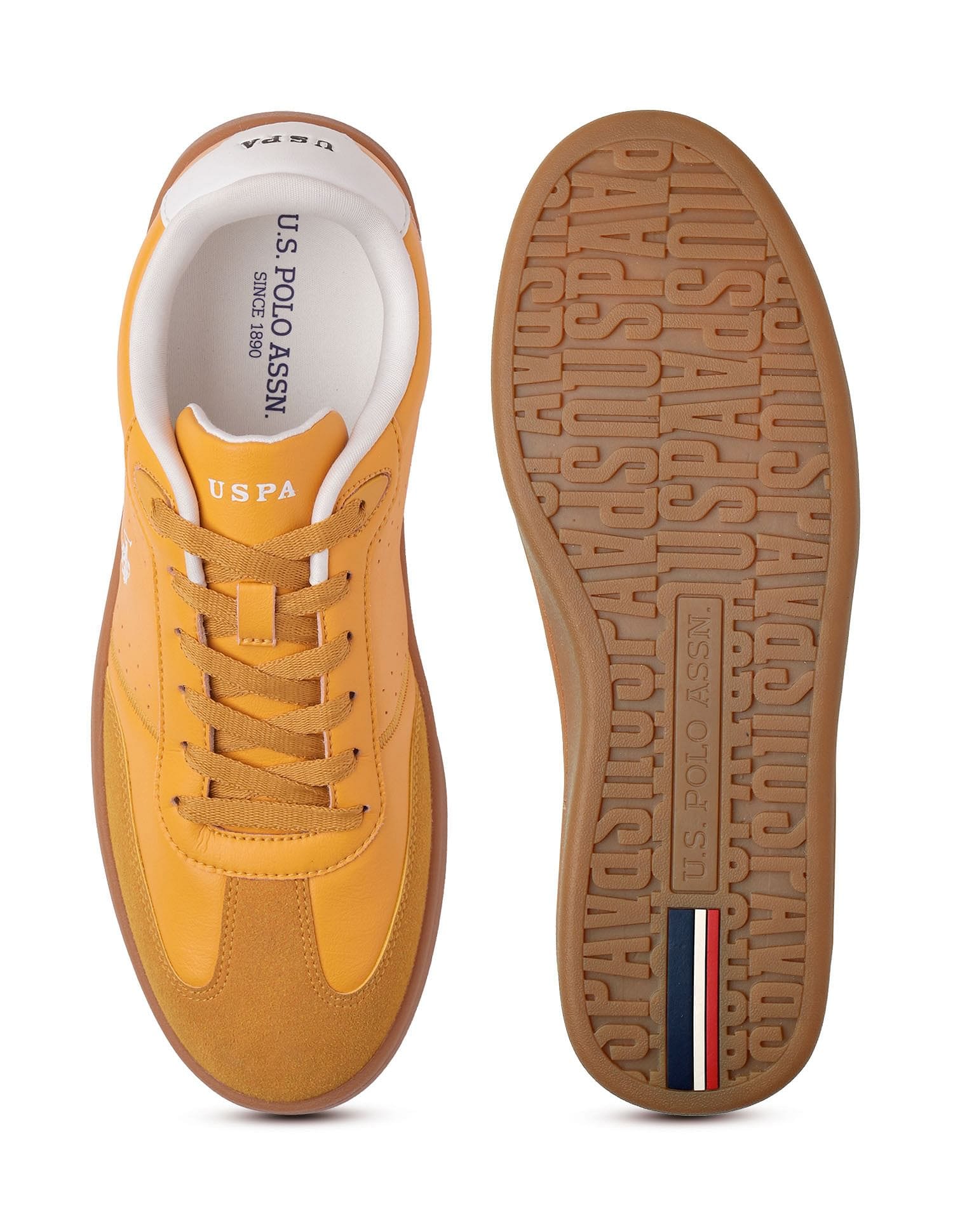 Men Cenik Colourblocked Sneakers Yellow - U.S. Polo Assn. India | Large