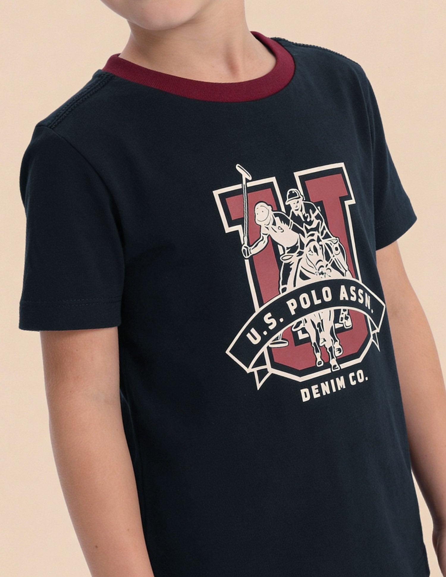 Brand Printed Regular Fit T-Shirt Navy - U.S. Polo Assn. India | Large