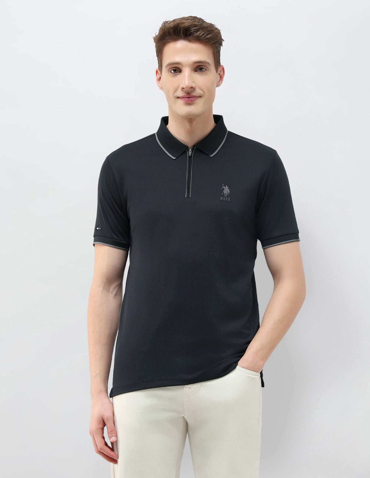Black & Gold Slim Fit Polo Shirt Black - U.S. Polo Assn. India | Large