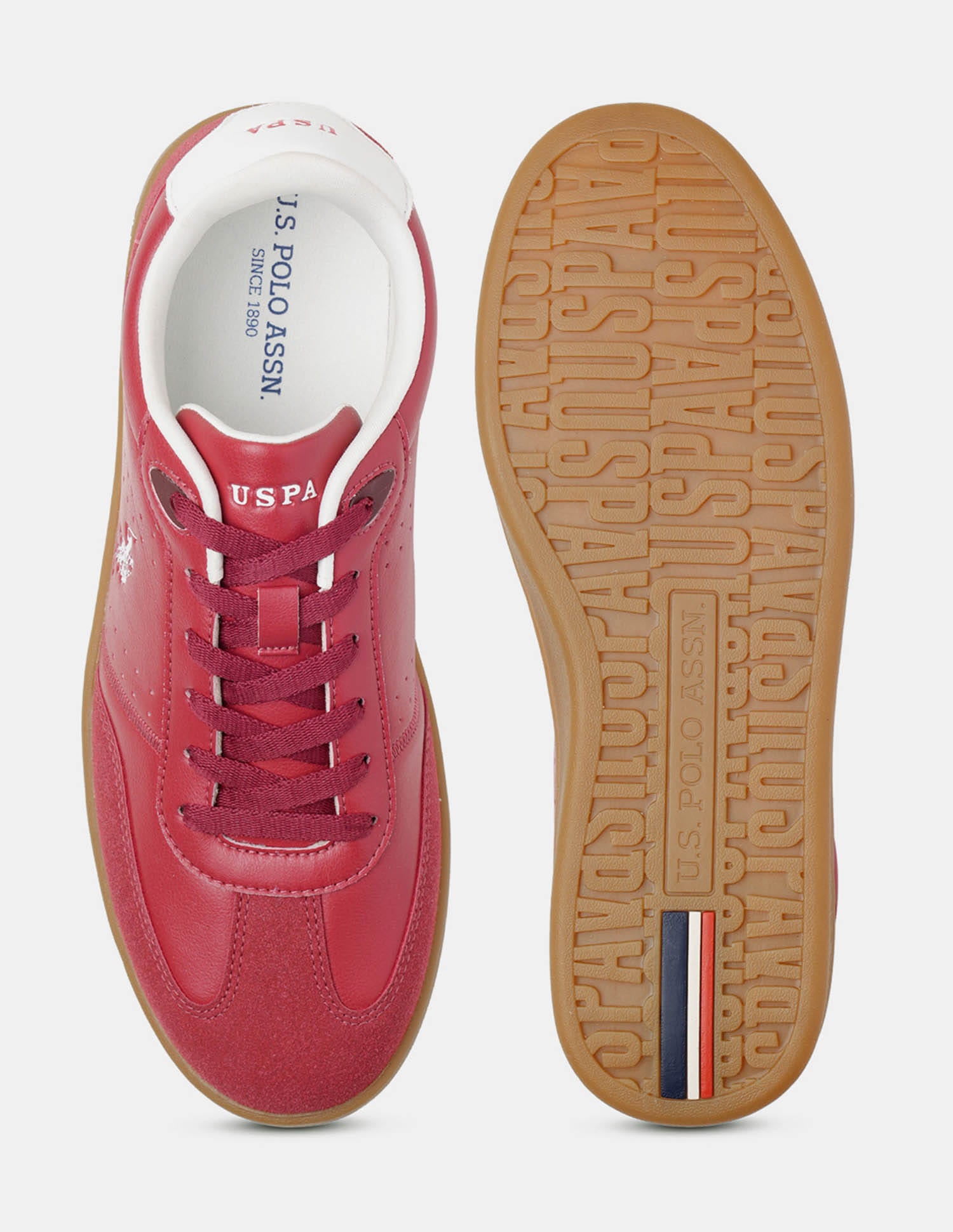 Men Cenik Colour Blocked Sneakers Red - U.S. Polo Assn. India | Large
