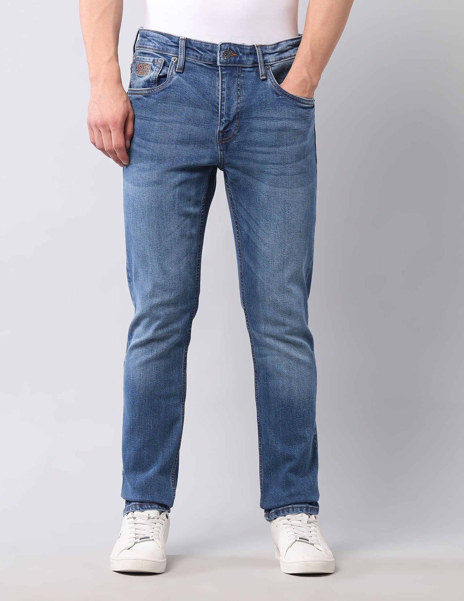 Brandon Slim Tapered Fit Blue Jeans Blue - U.S. Polo Assn. India | Large