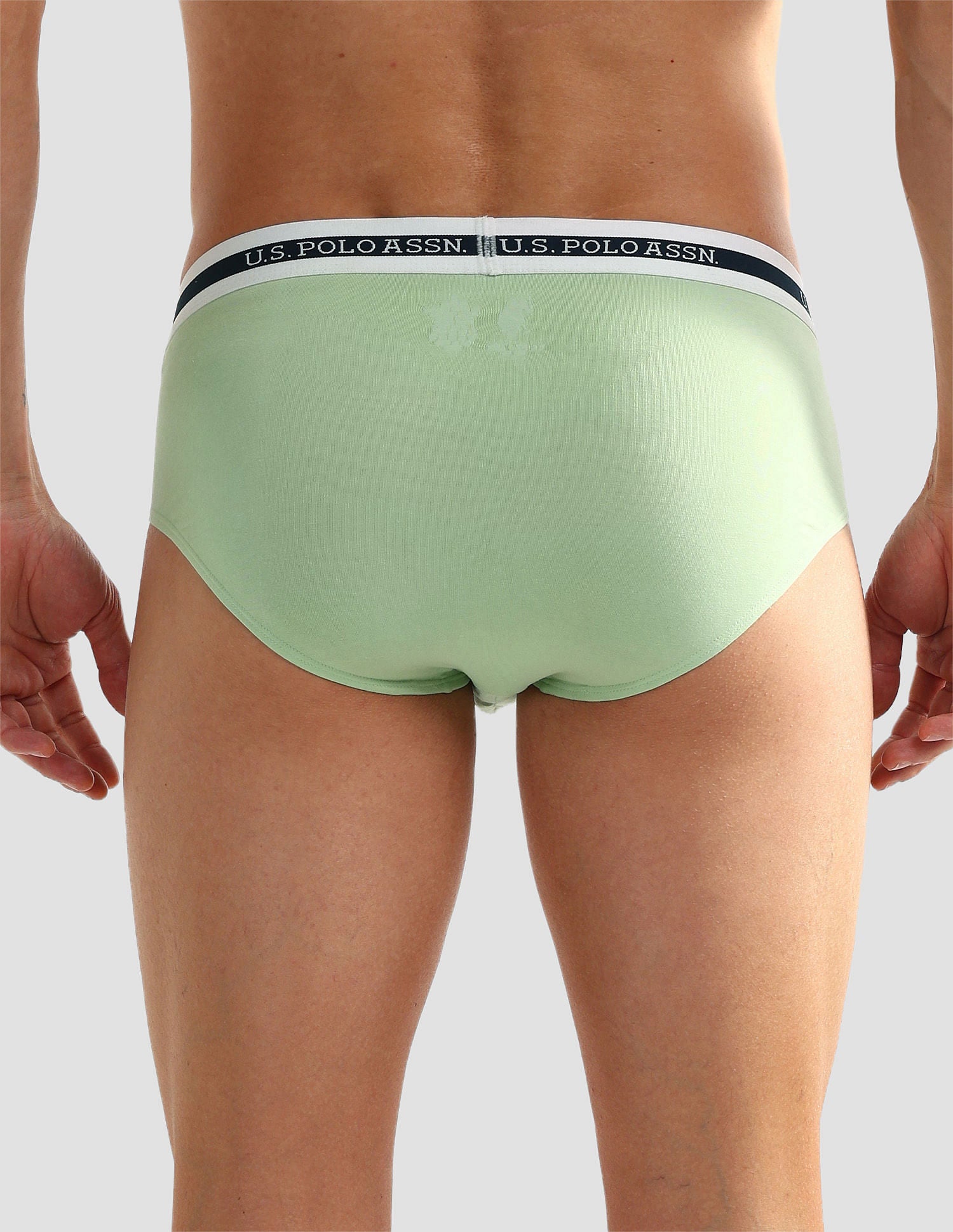 Elasticized Waist OEB09 Briefs - Pack Of 2 Pastel Green and Pastel Blue - U.S. POLO ASSN. | Large